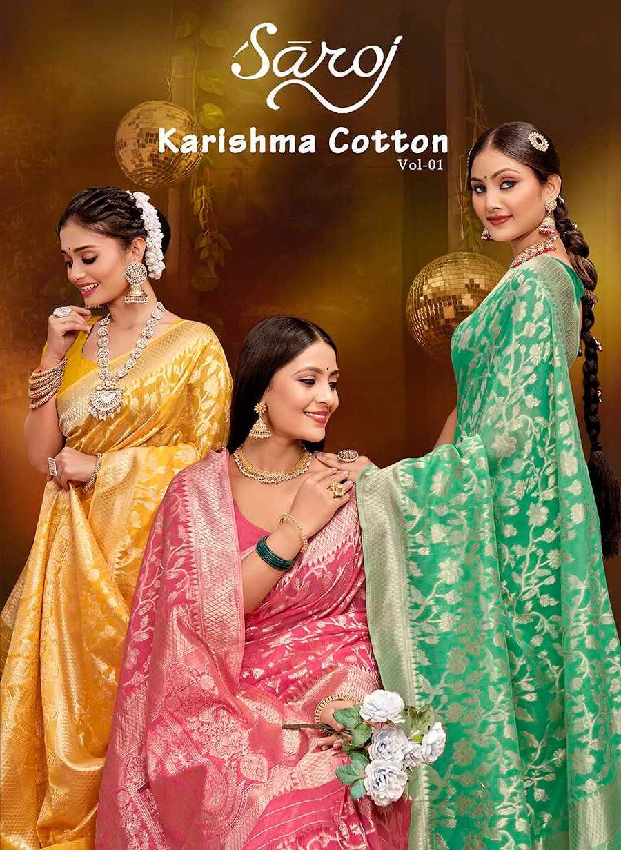 saroj karishma vol 1 cotton comfortable wear sarees catalog
