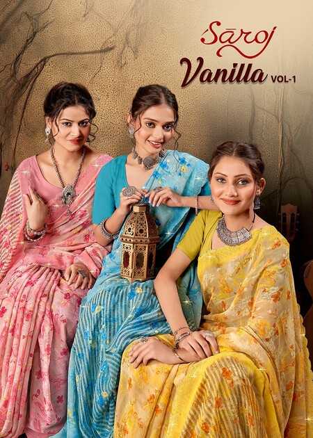 saroj vanila vol 1 georgette weightless fancy saree 