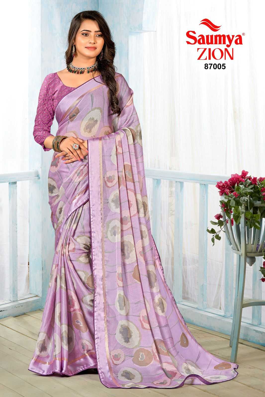 saumya zion 87001-87008 beautiful casual wear sarees 