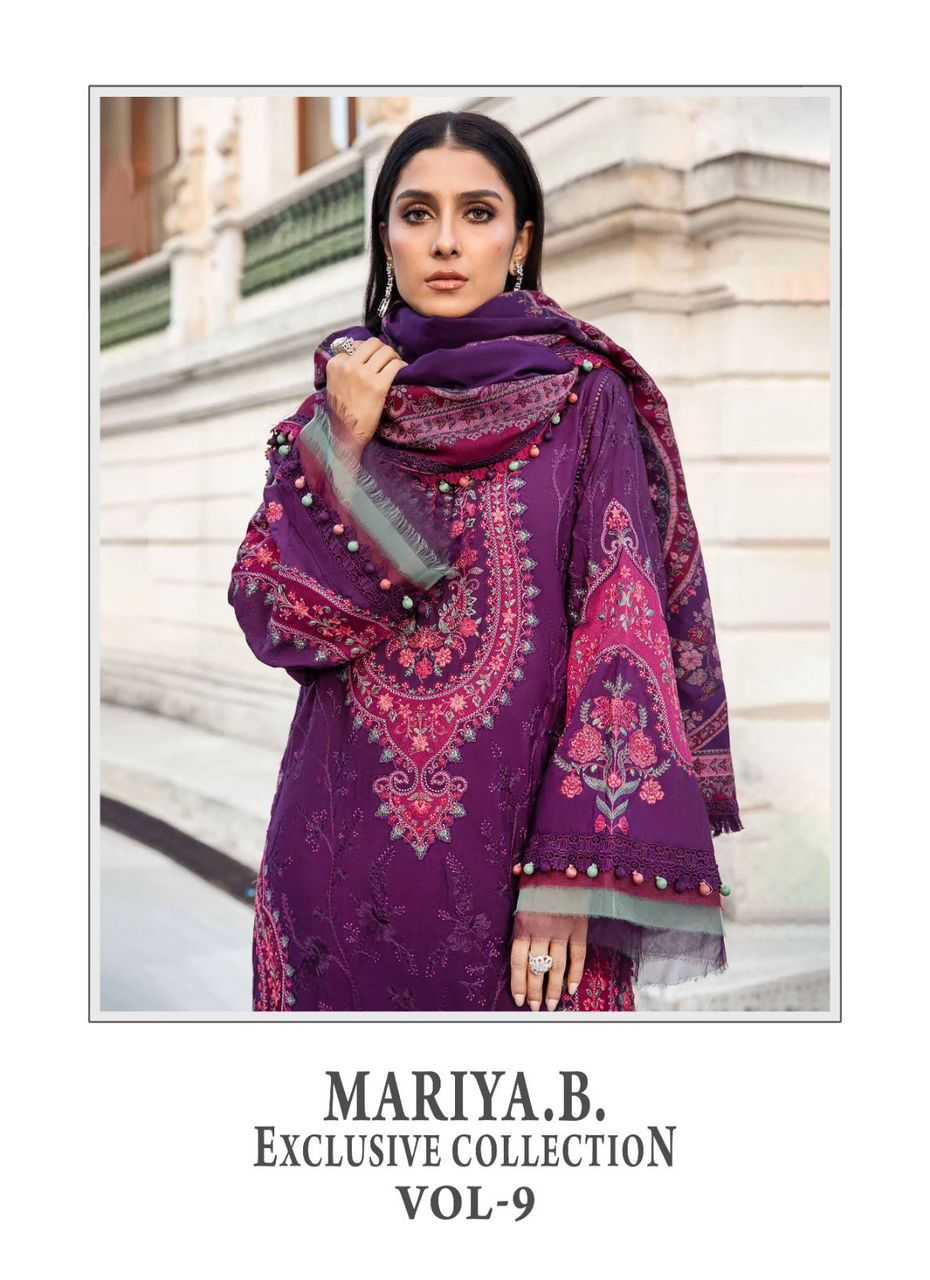 shree fab maria b exclusive collection vol 9 latest pakistani unstitch suit