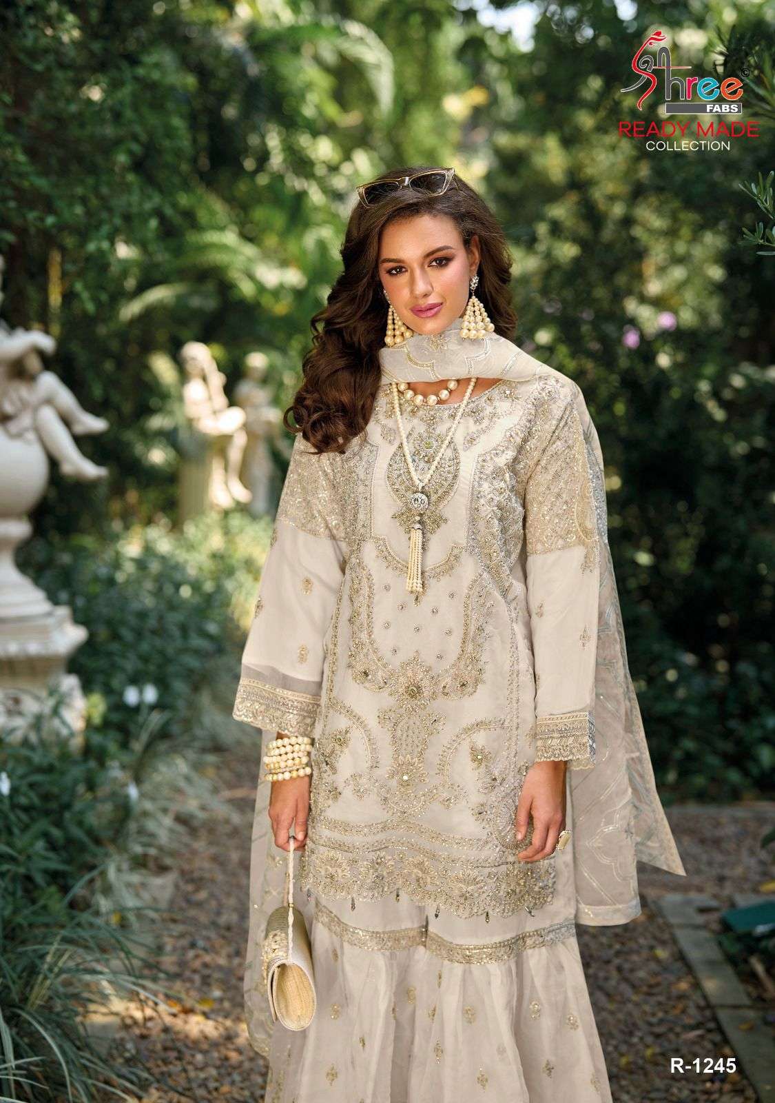 shree febs r 1245 latest organza pakistani readymade salwar kameez 