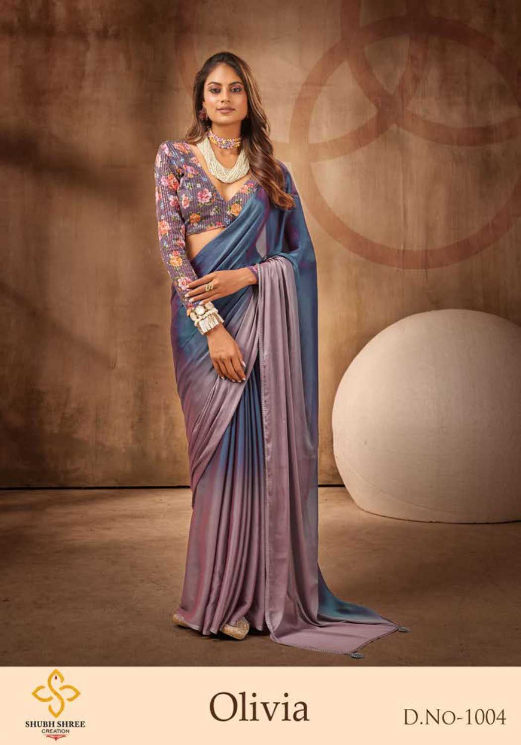 shubh shree creation olivia shaded saree with fancy blouse