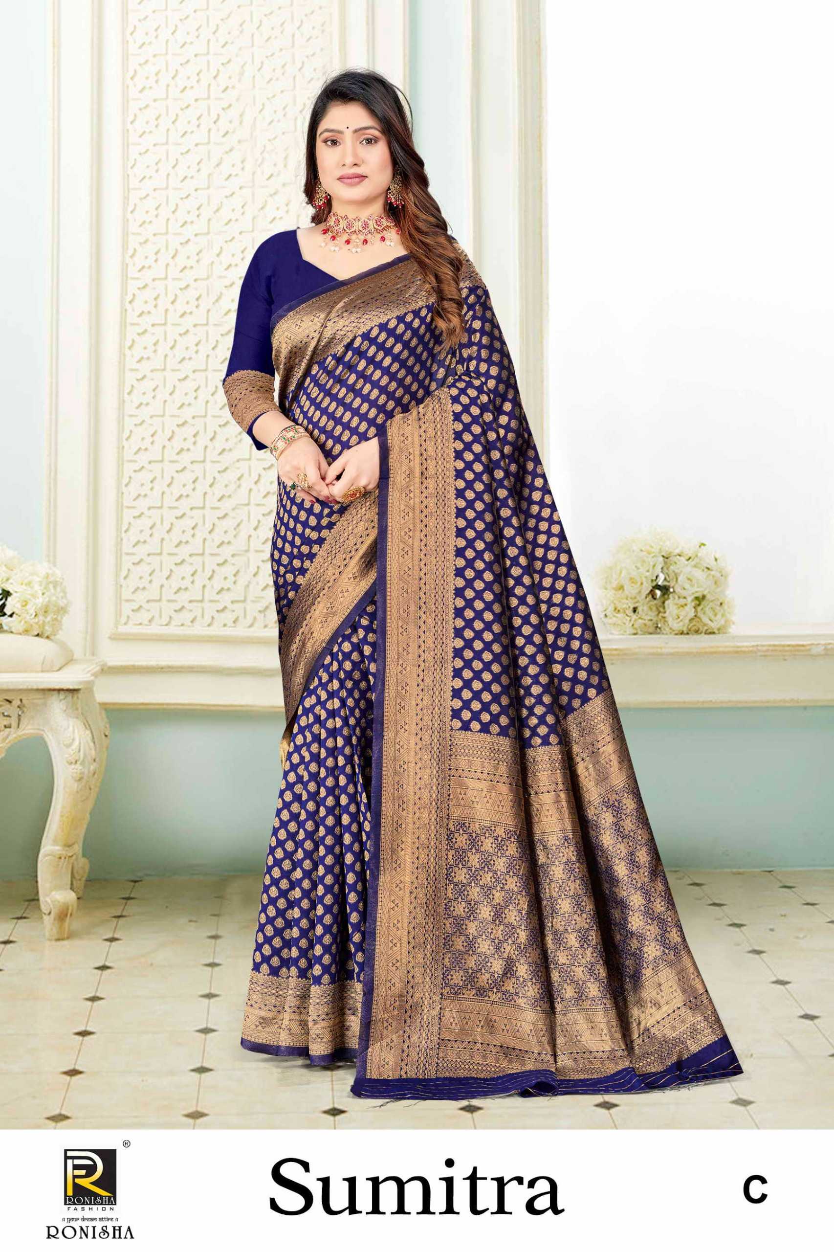 SUMITRA  BY RANJNA SAREE BANARASI SILK PREMIUM FABRICS SUPER HIT COLLECTION SAREES
