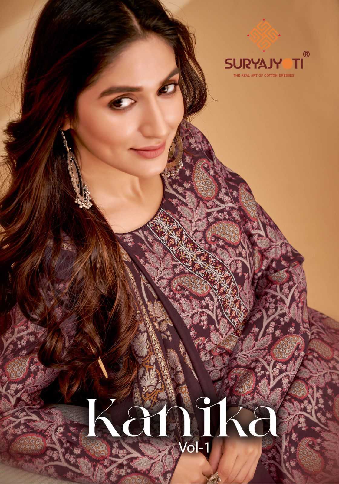 suryajyoti kanika vol 1 beautiful modal print with foil n neck work dress material collection