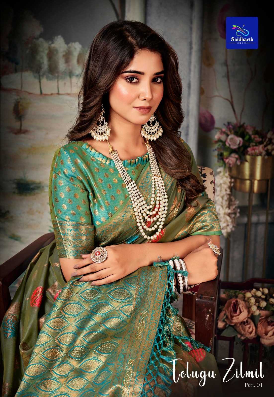 telugu zilmil 01 by siddharth silk mills fashionable saree wholesaler 