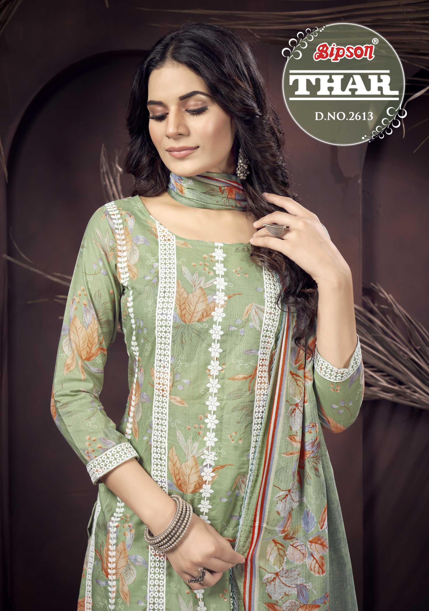 thar 2613 by bipson pure cotton with white embroidery work regular wear salwar kameez dress material