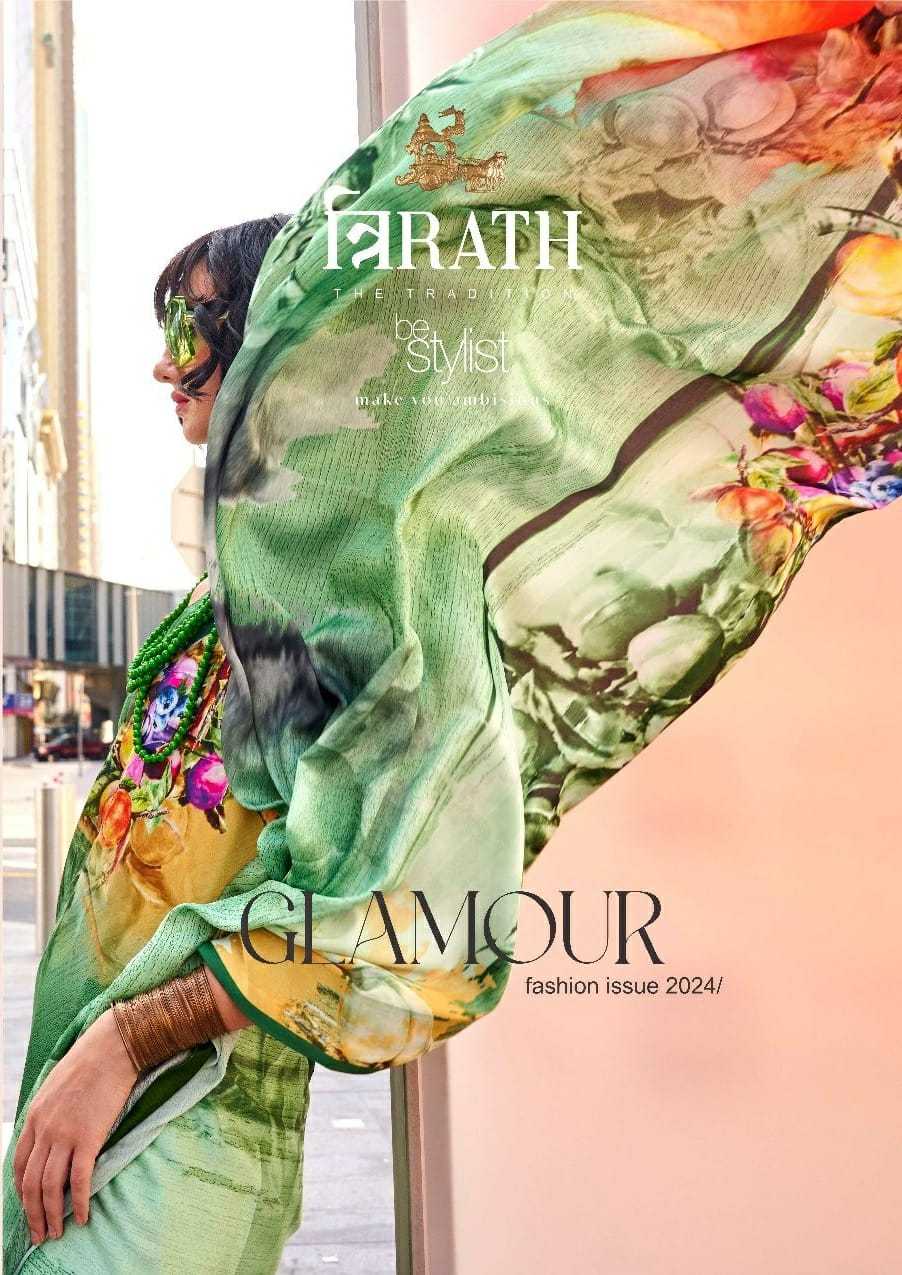 trirath glamour function wear satin digital print sarees supplier 