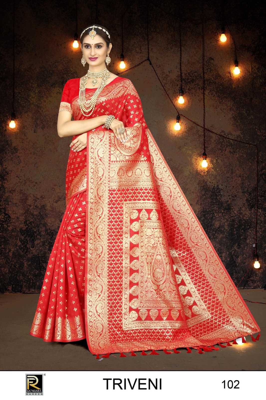 TRIVENI  BY RANJNA SAREE BANARASI SILK PREMIUM FABRICS SUPER HIT COLLECTION SAREES