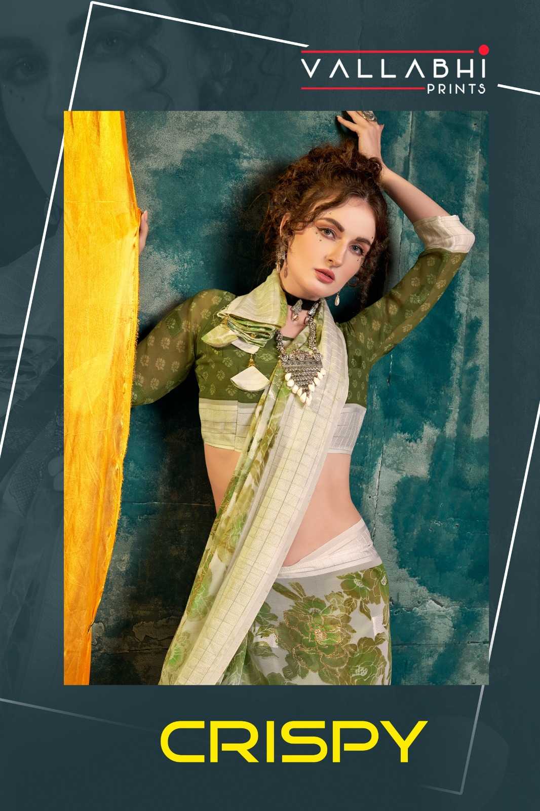 vallabhi present crispy georgette printed daily wear sarees