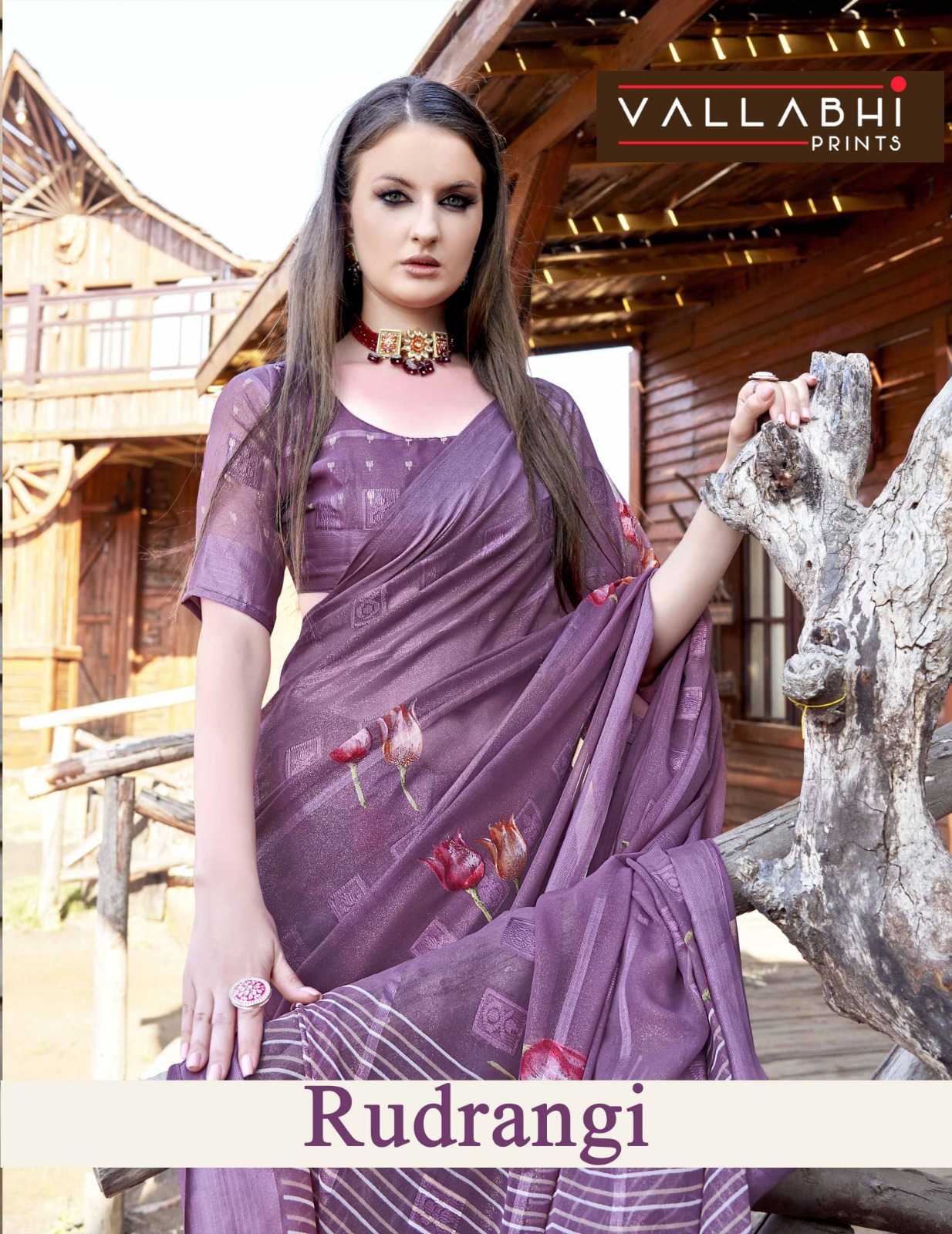 vallabhi prints rudrangi georgette printed fancy sarees