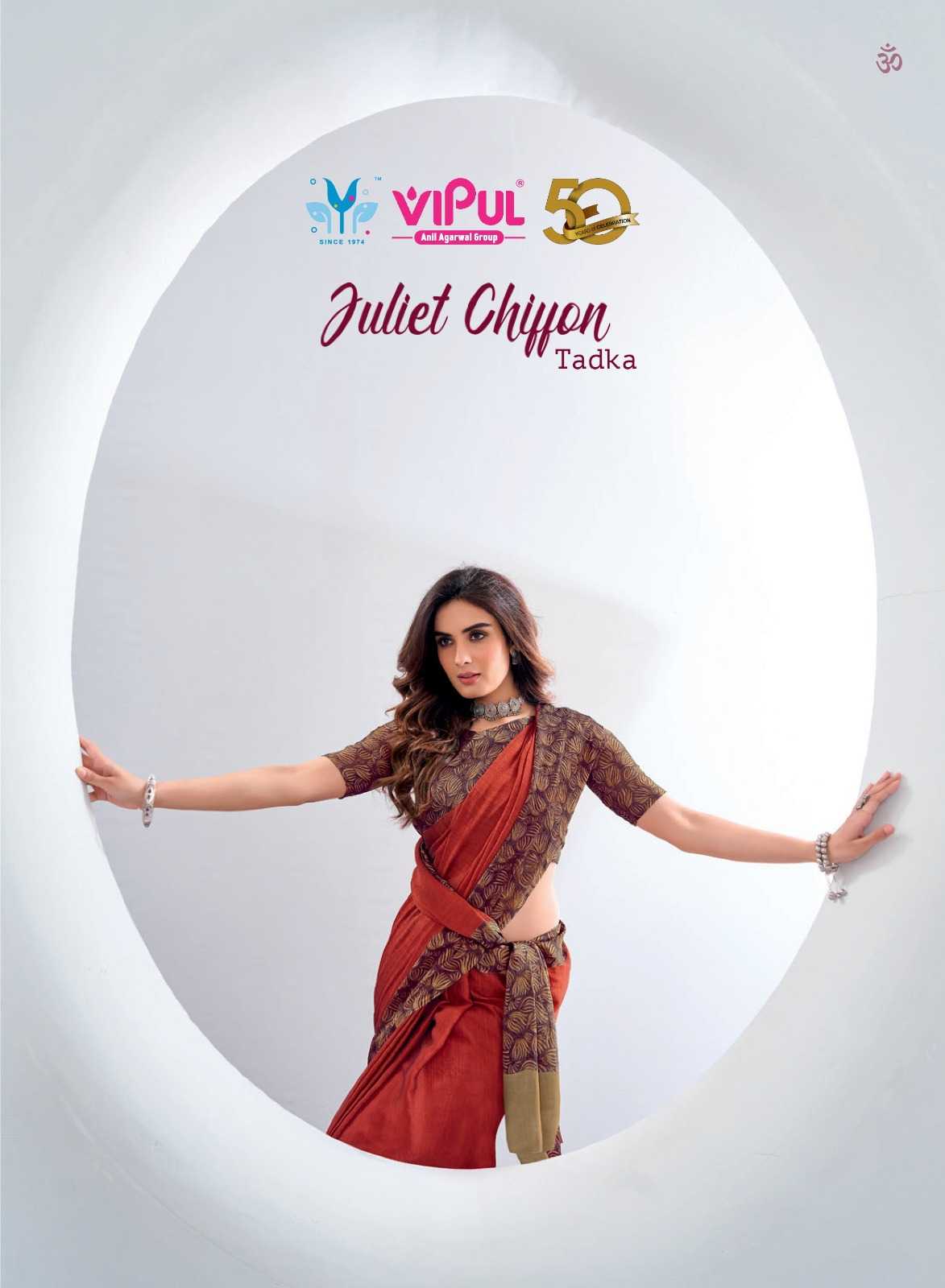 vipul fashion juliet chiffon tadka casual wear latest sarees catalog