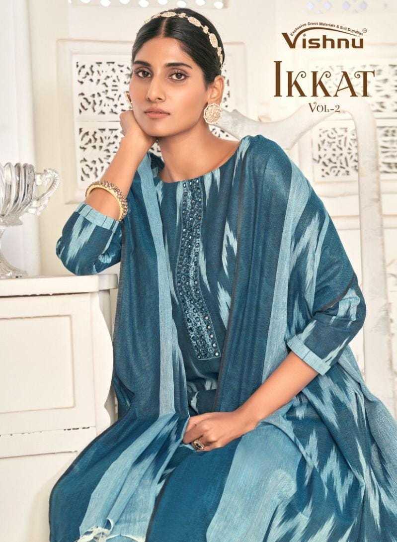 vishnu ikkat vol 2 pure cotton function wear unstitch salwar suit 