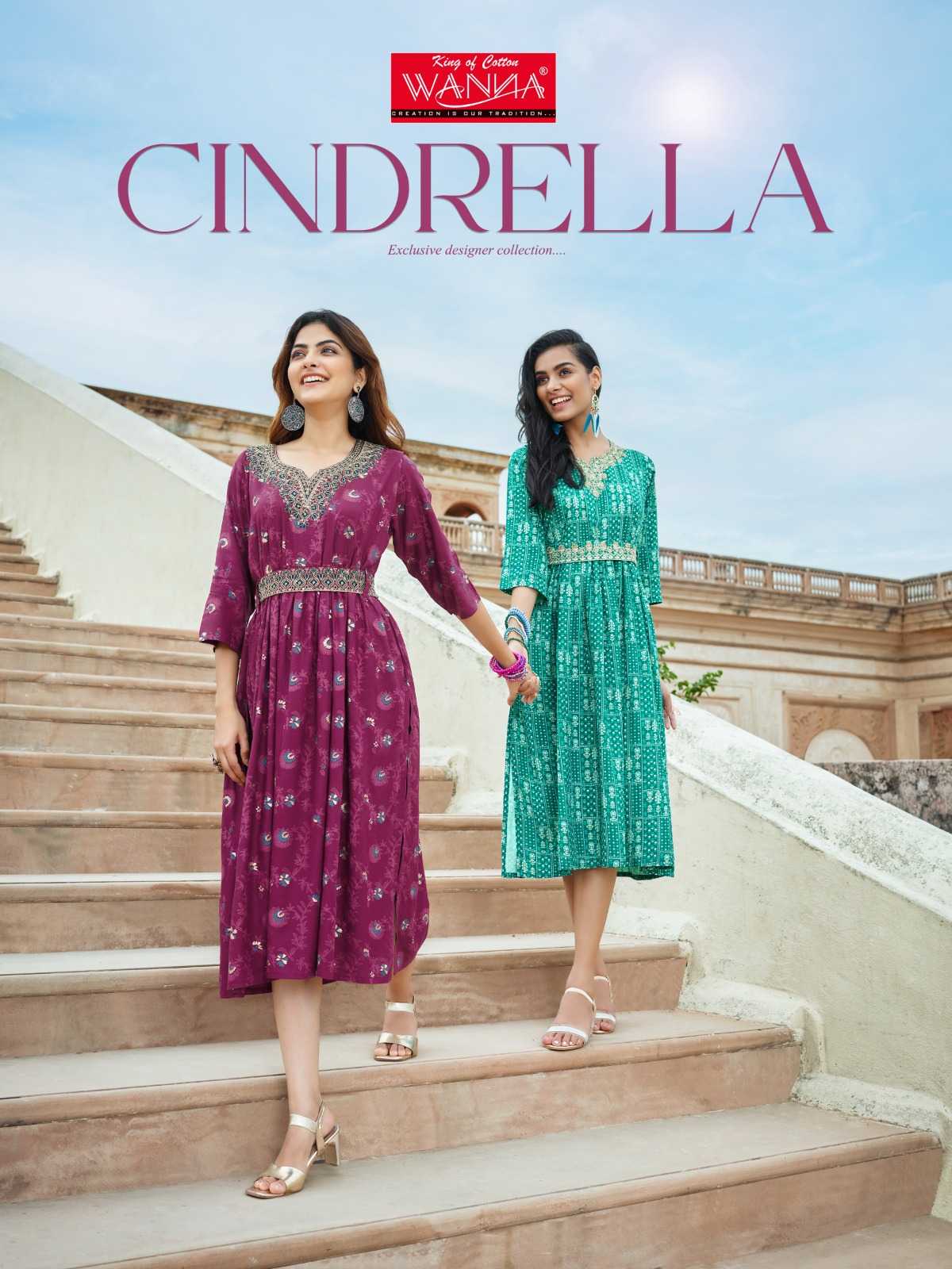 wanna cindrella summer wear readymade rayon kurti collection 
