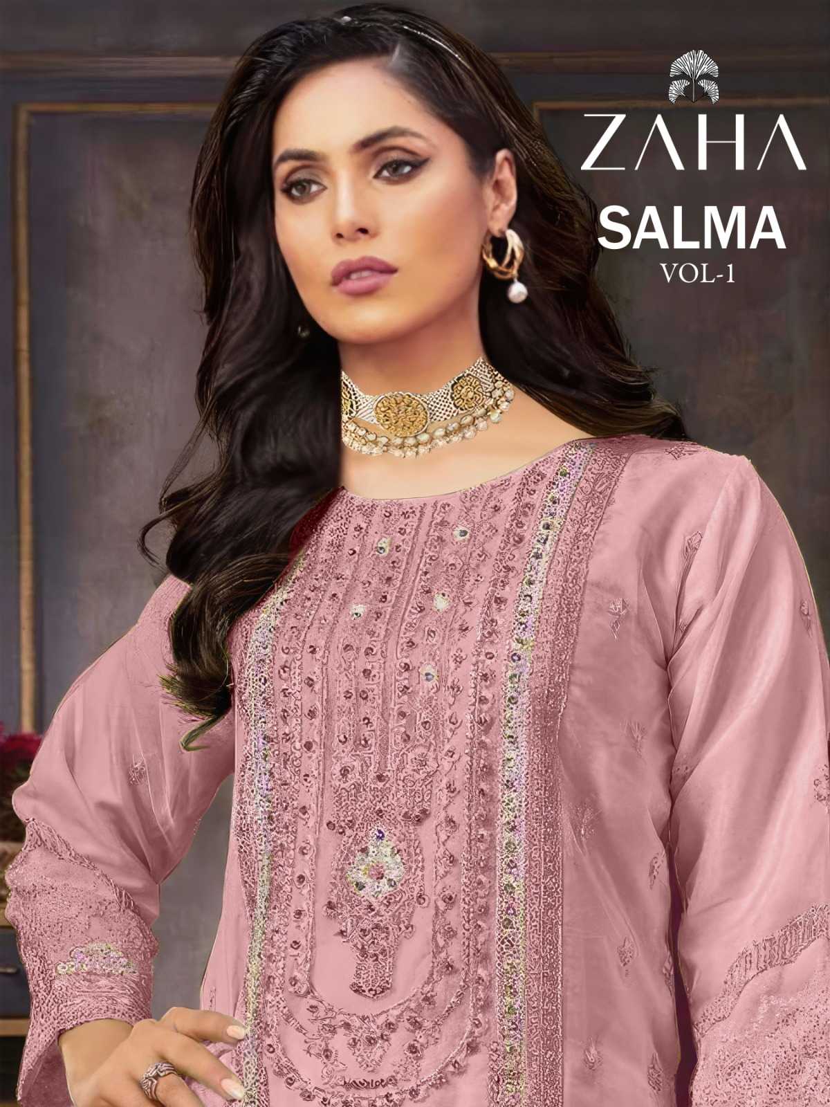zaha salma 10283 abcd pakistani embroidery with moti work unstitch salwar kameez