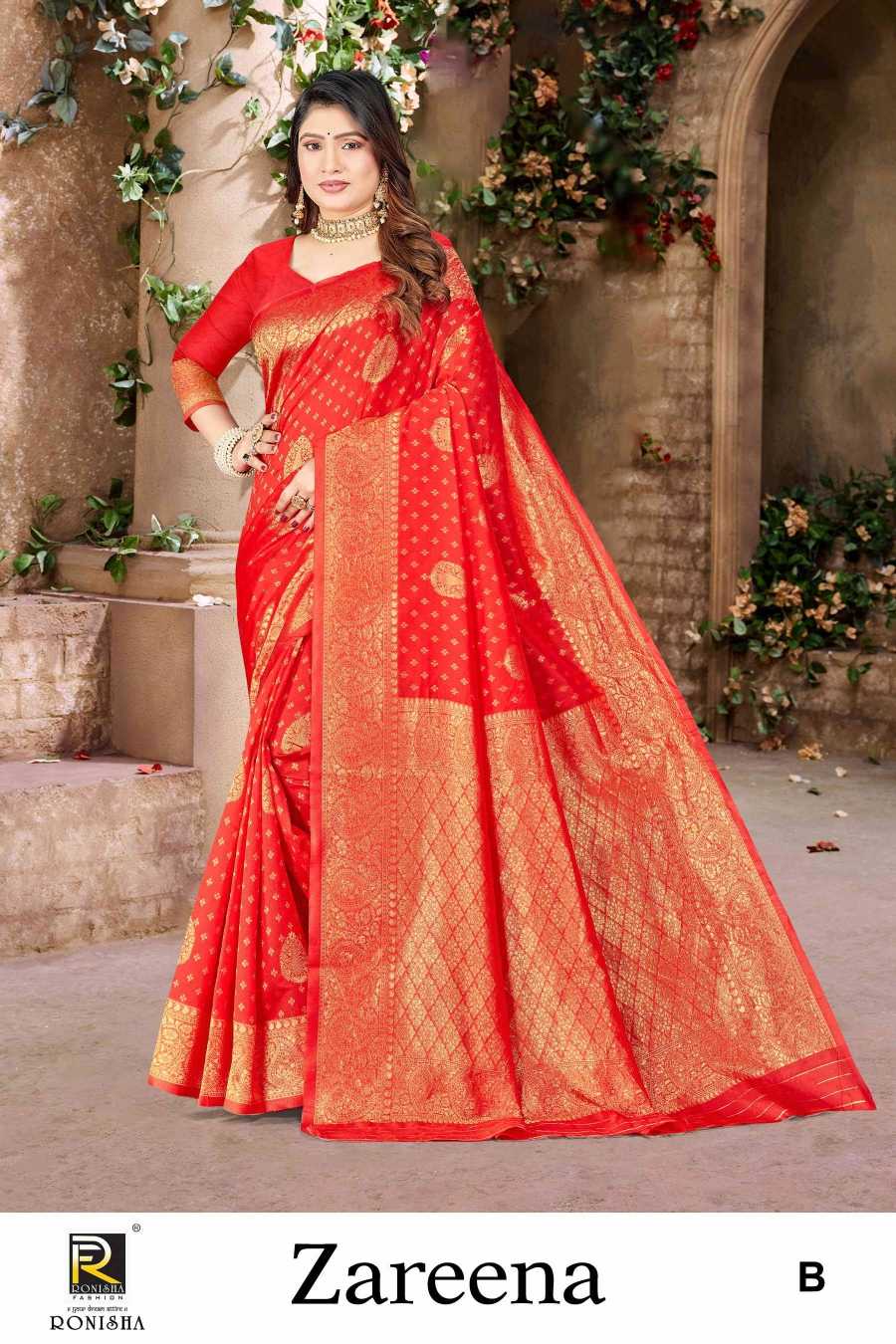 ZAREENA  BY RANJNA SAREE BANARASI SILK PREMIUM FABRICS SUPER HIT COLLECTION SAREES