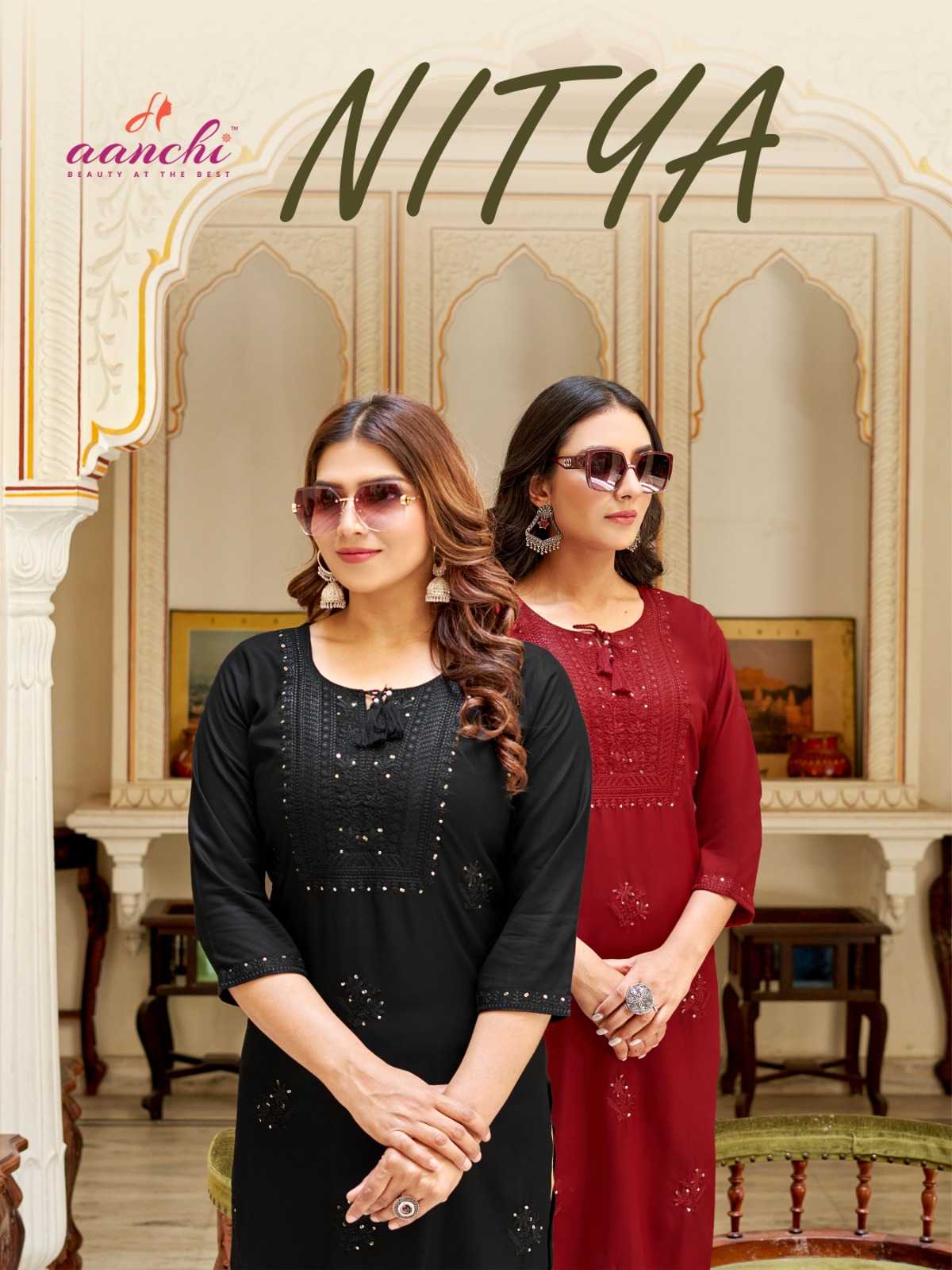 aanchi kurti presents nitya regular wear fancy straight cut readymade long kurti
