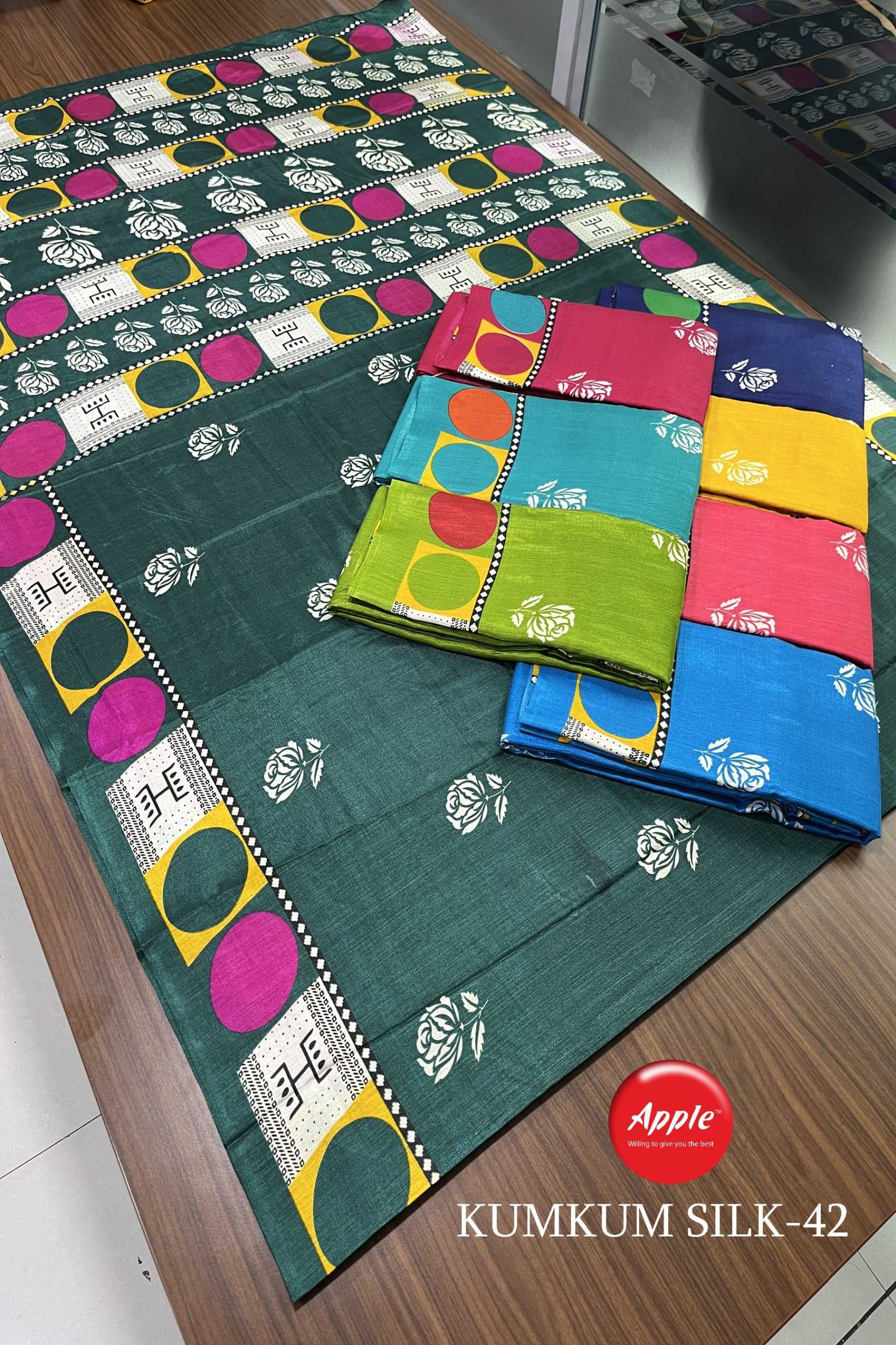 apple kumkum silk vol 42 new unique design saree 