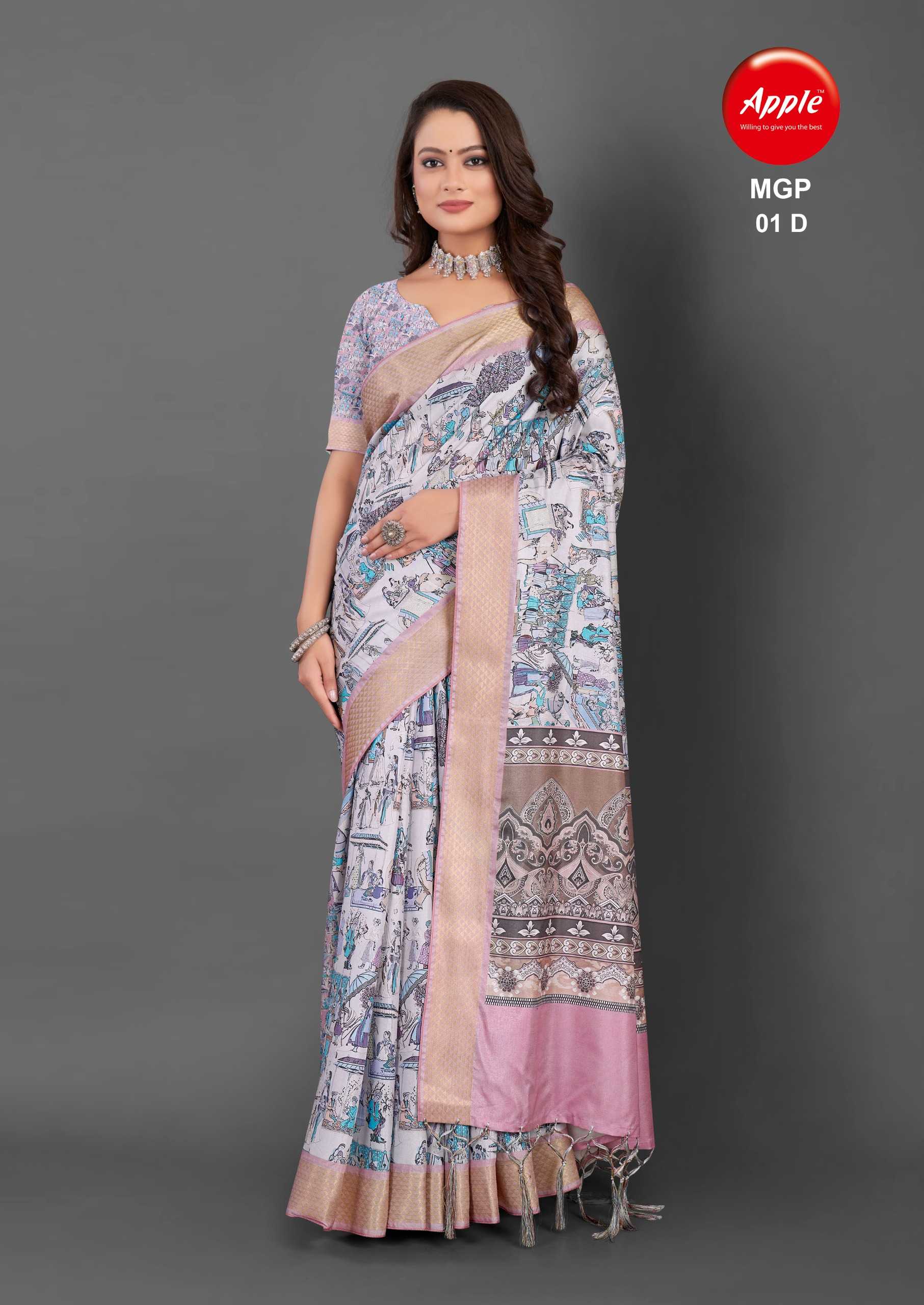 apple mgp vol 1new manipuri gold jari saree  in best quality 