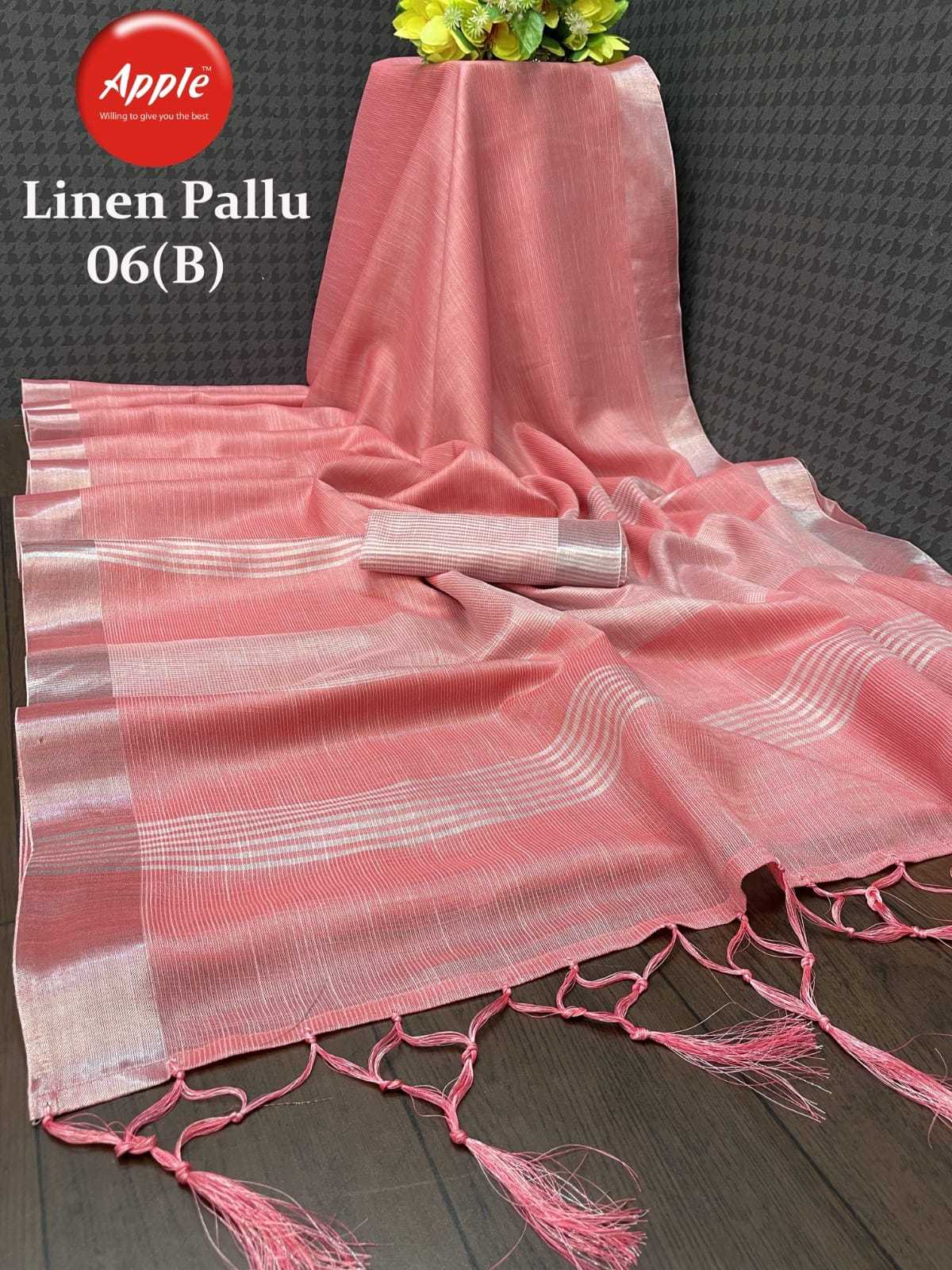 apple sarees presents festival style linen pallu saree exports 