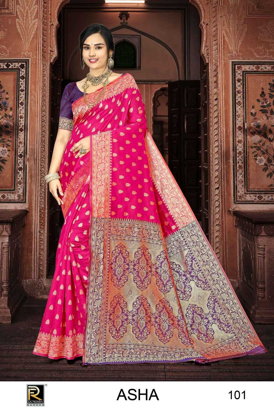 ASHA BY RANJNA SAREE BANARASI SILK PREMIUM FABRICS SUPER HIT COLLECTION SAREES