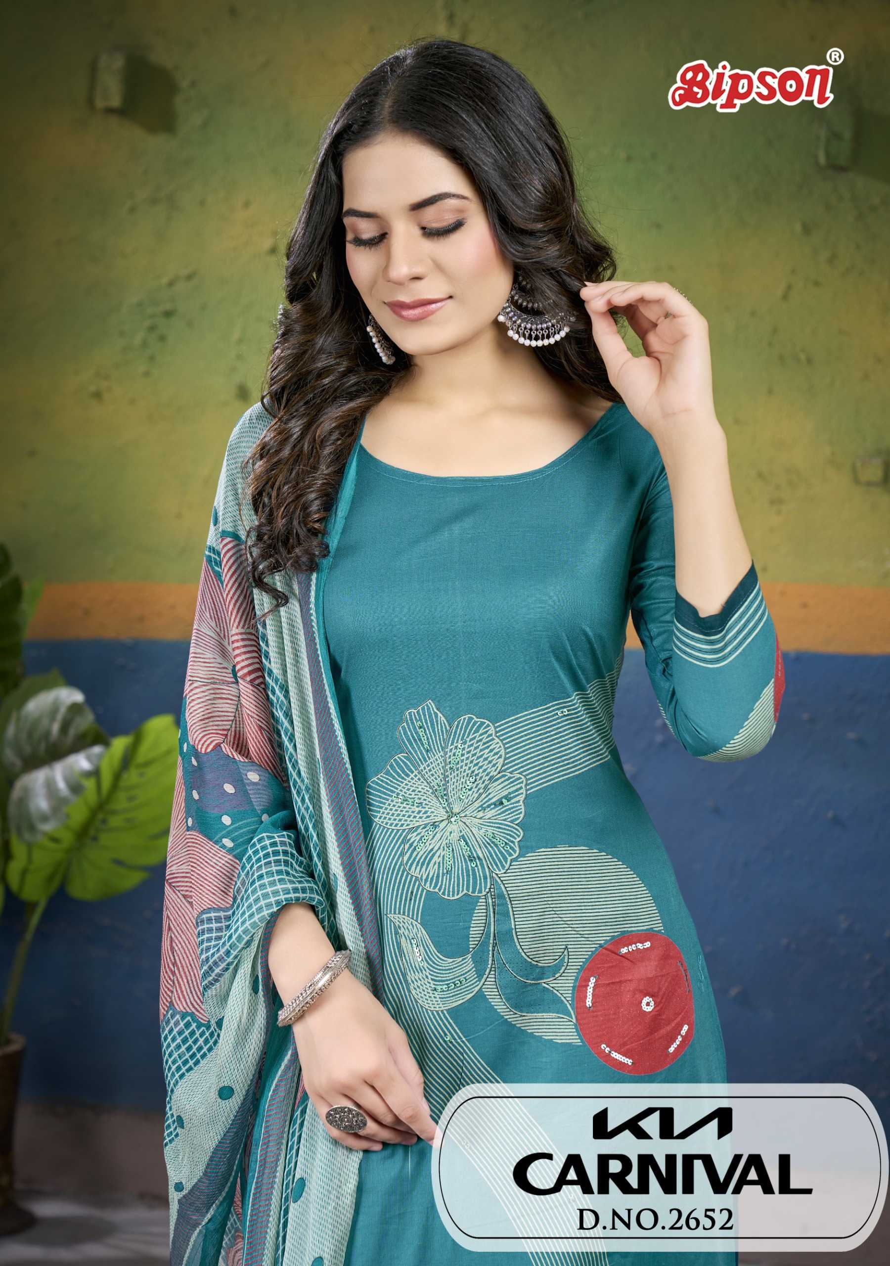bipson prints presents kia carnival 2652 cotton comfortable salwar suit material
