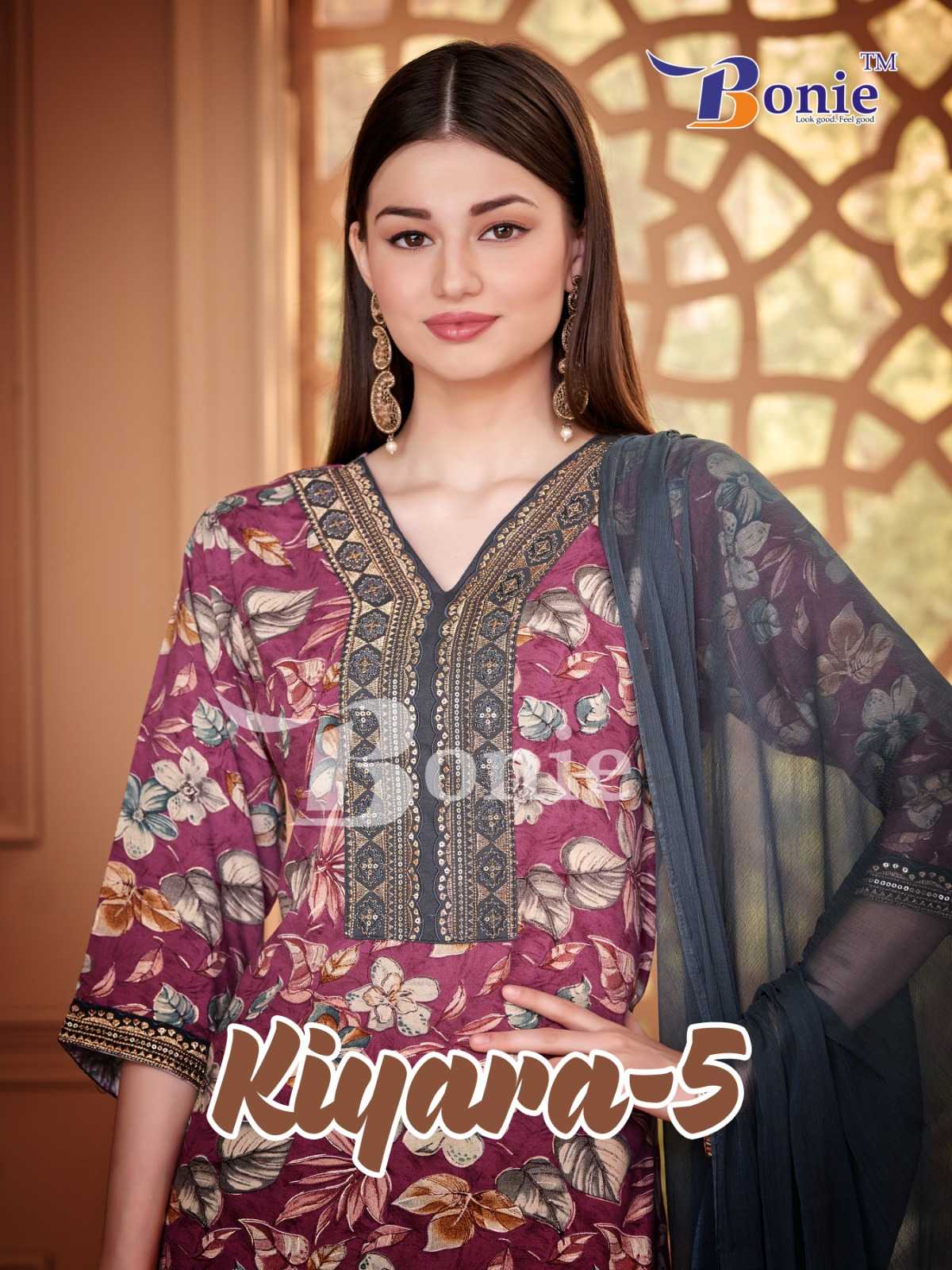 bonie kiara vol 5 launch rayon prints full stitch classy look salwar kameez