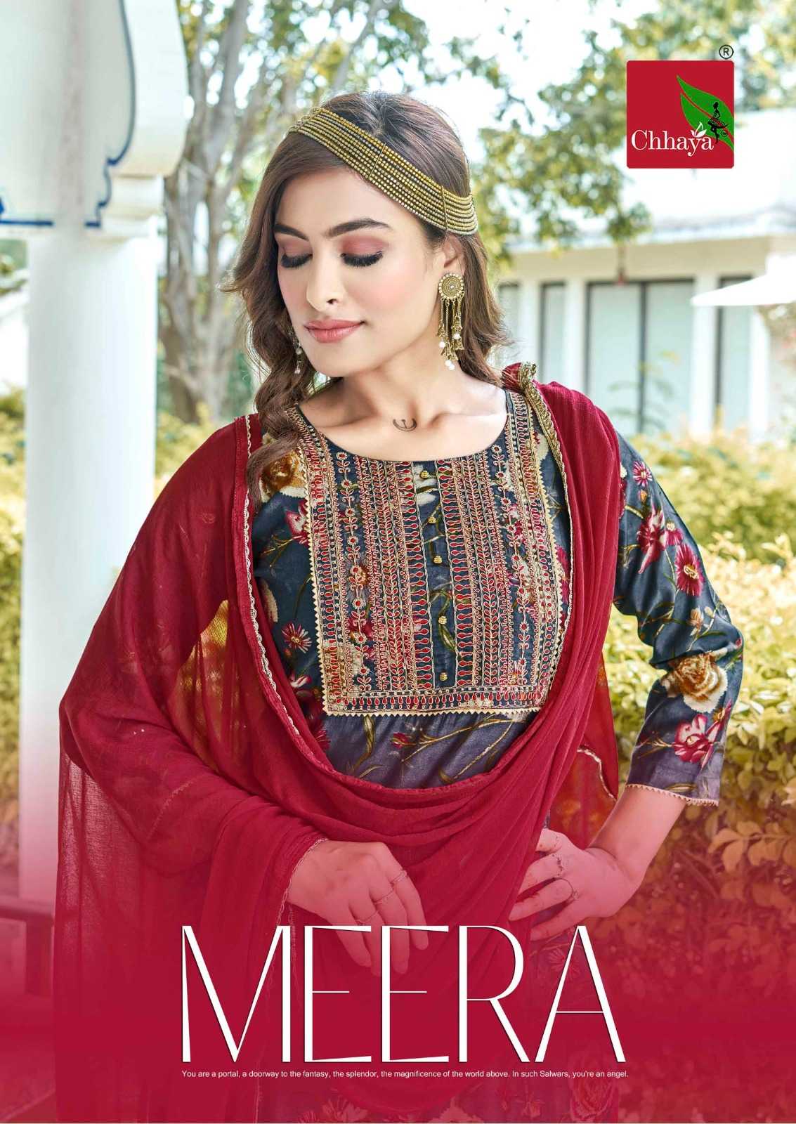 chhaya kurti meera full stitch stylish modal print silk straight cut style salwar suit