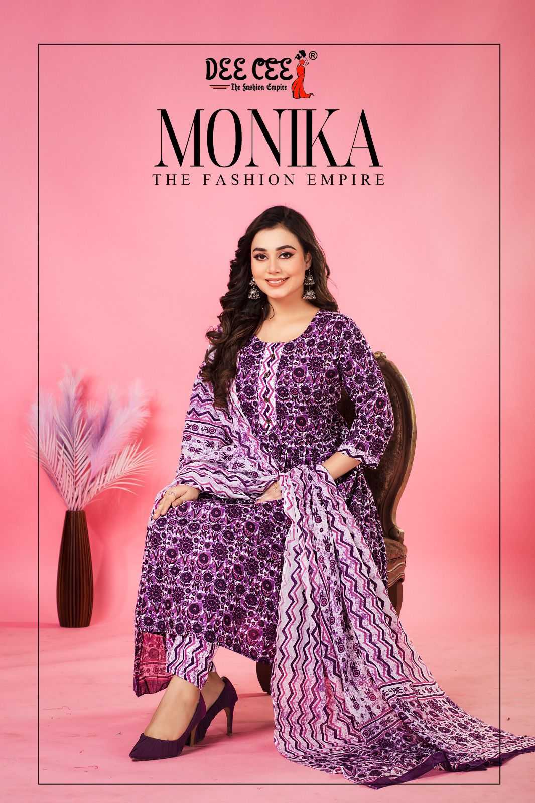 deecee presents monika fancy cotton ghera full stitch kurti pant dupatta