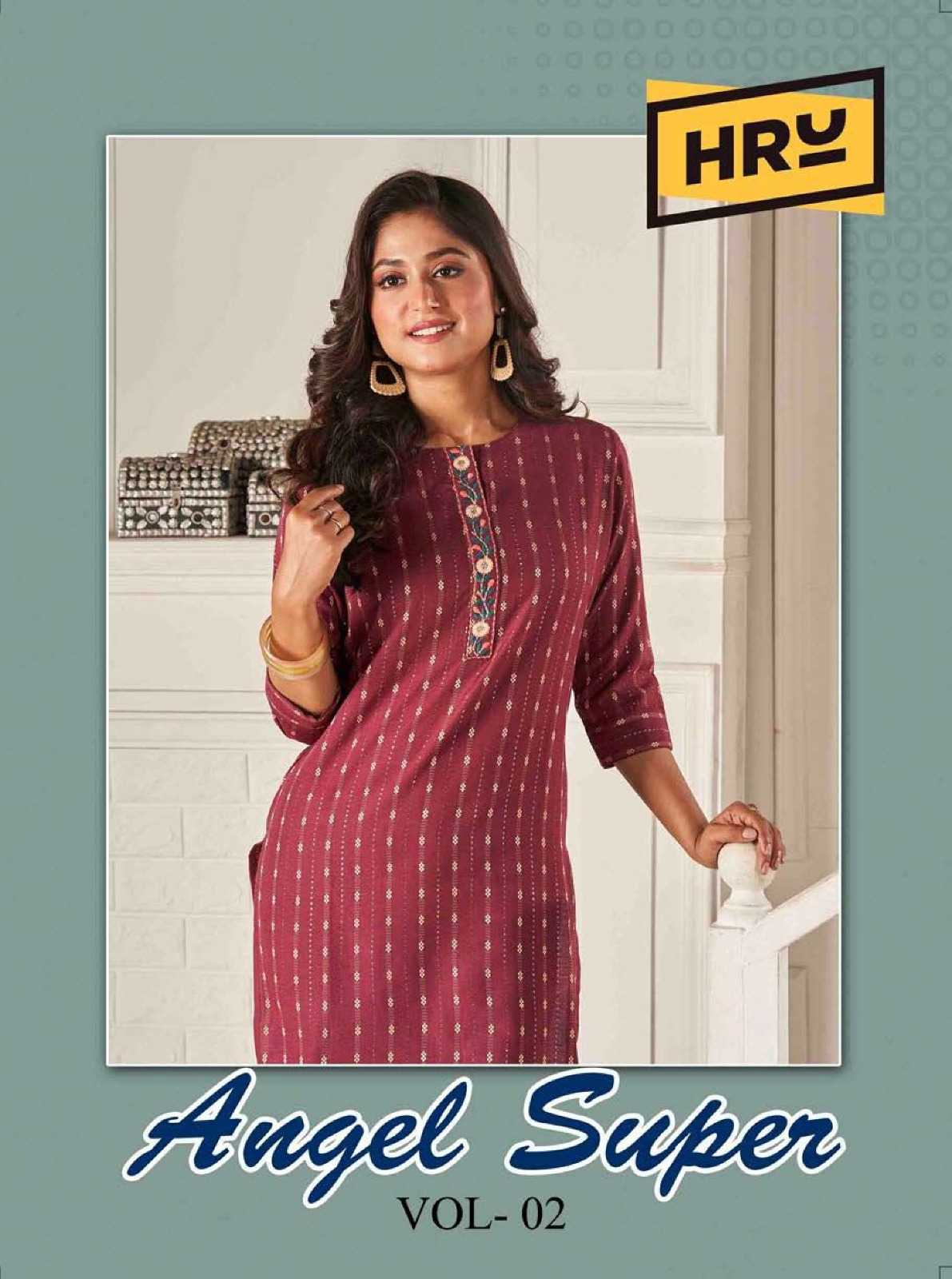 hru india angel super vol 2 cotton handloom daily wear kurtis