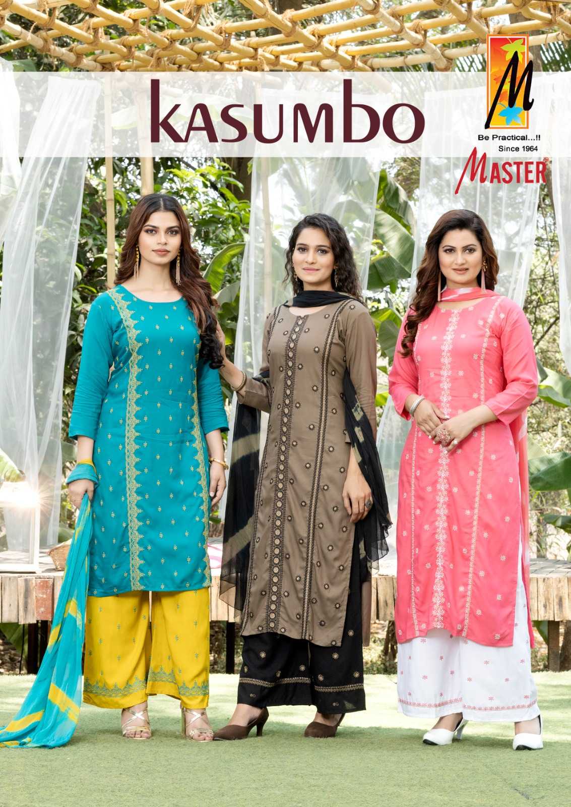 kasumbo plazo by master attractive look rayon work full stitch salwar kameez