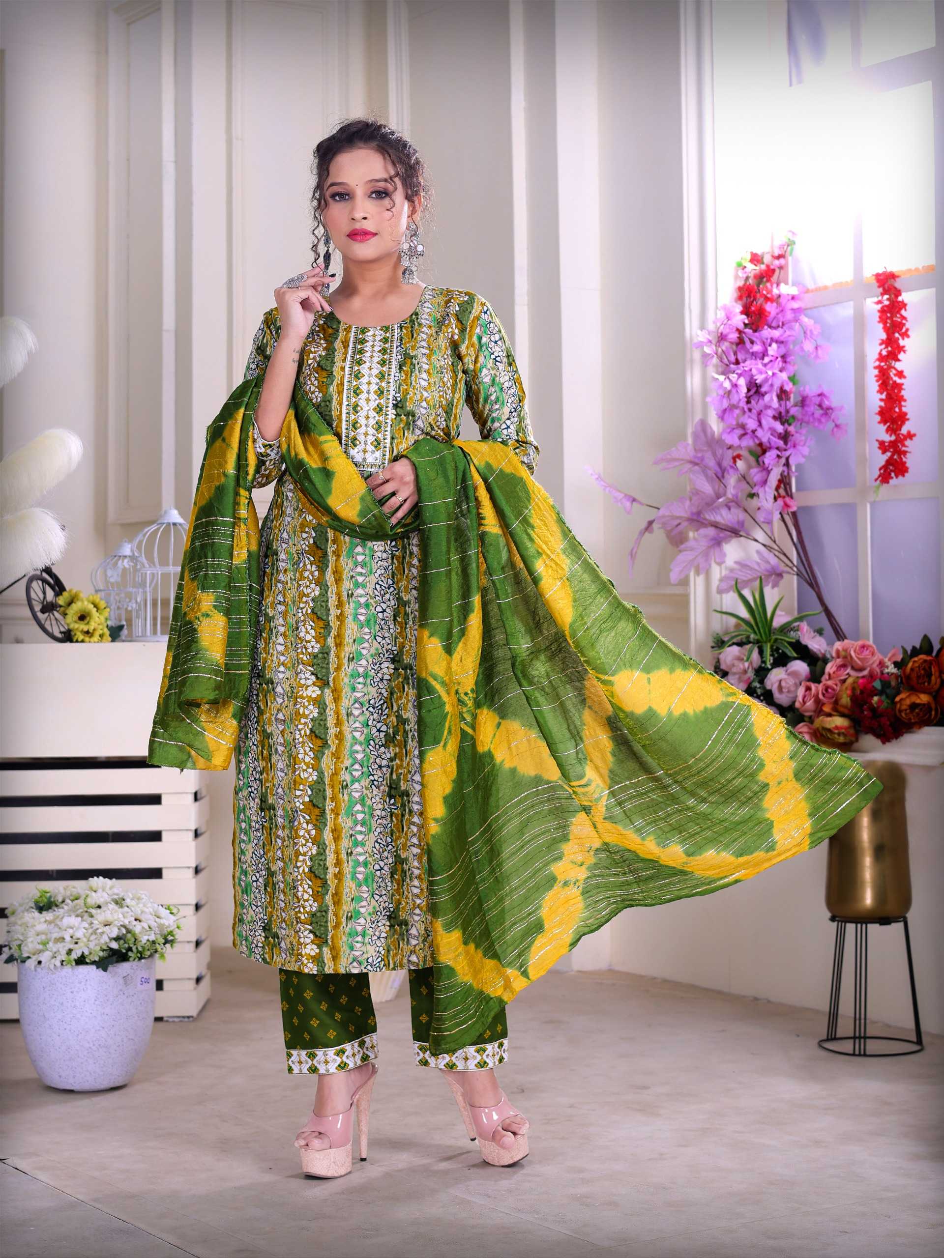 krishna trendz presents aarvi vol 1 amazing full stitch rayon salwar suit 