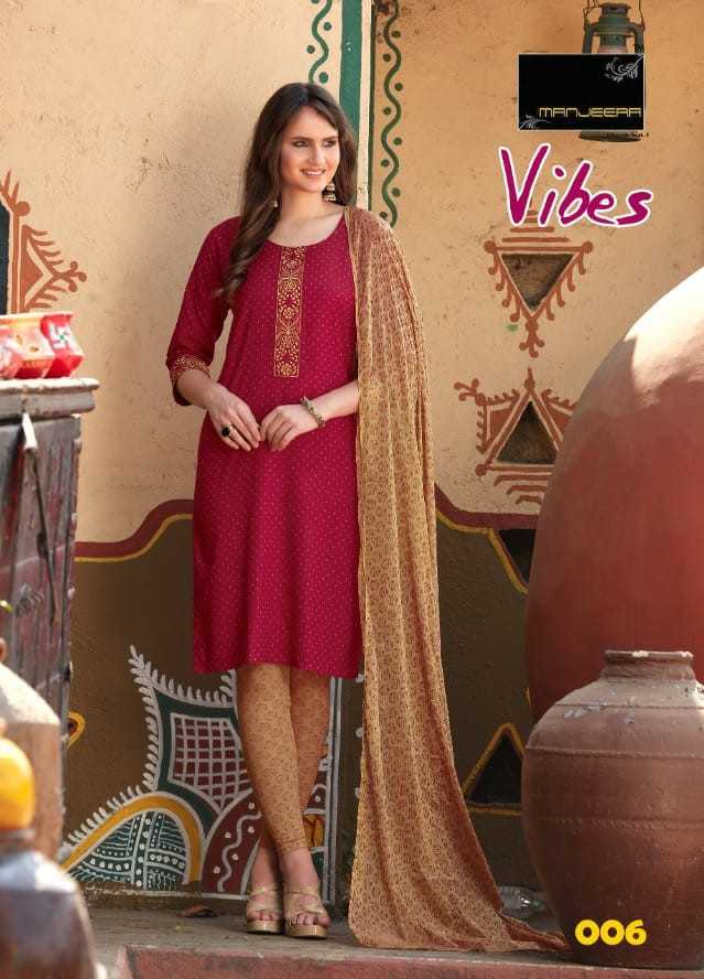 manjeera vibes beautiful rayon print fully stitch salwar kameez collection