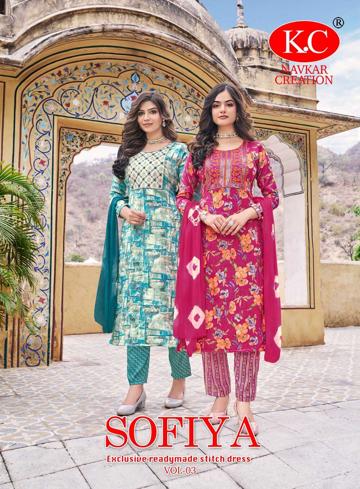 navkar presents sofiya vol 3 casual wear readymade capsule foil salwar kameez