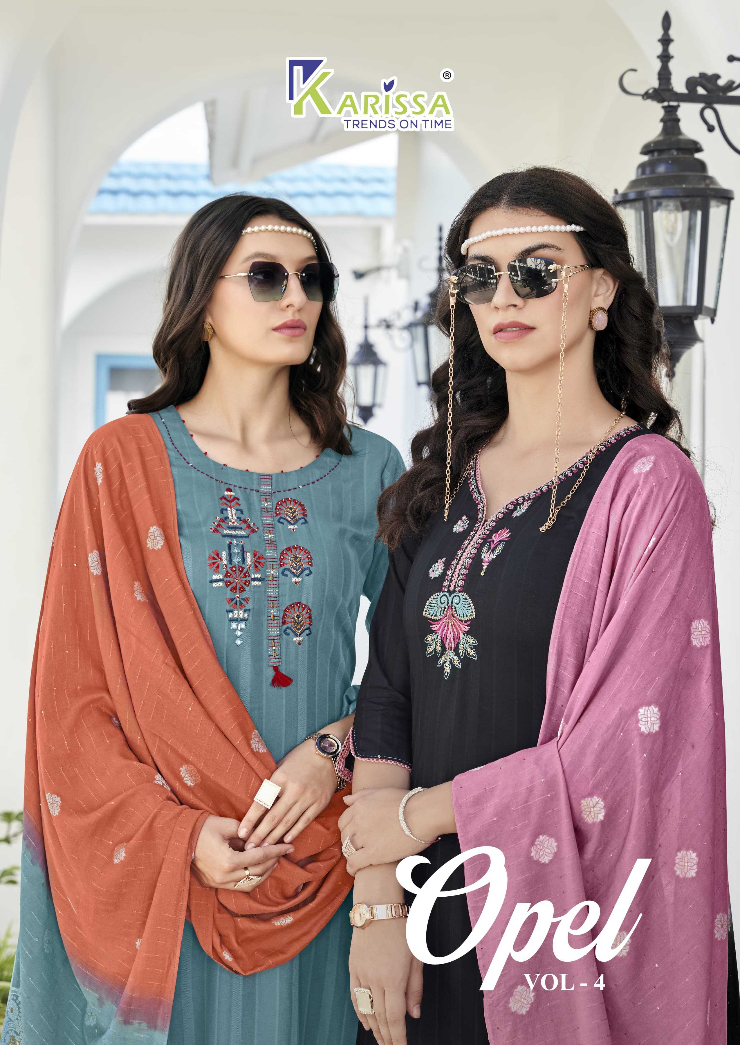 opel vol 4 by karissa hit design weaving pattern full stitch salwar kameez