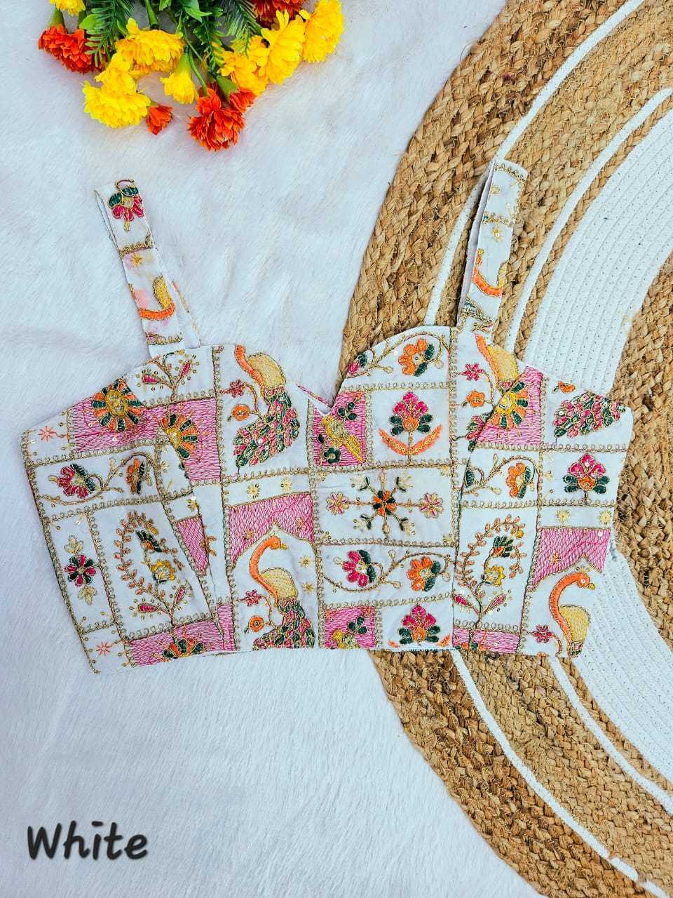 pr mor codding new design fox georgette full stitch blouse 