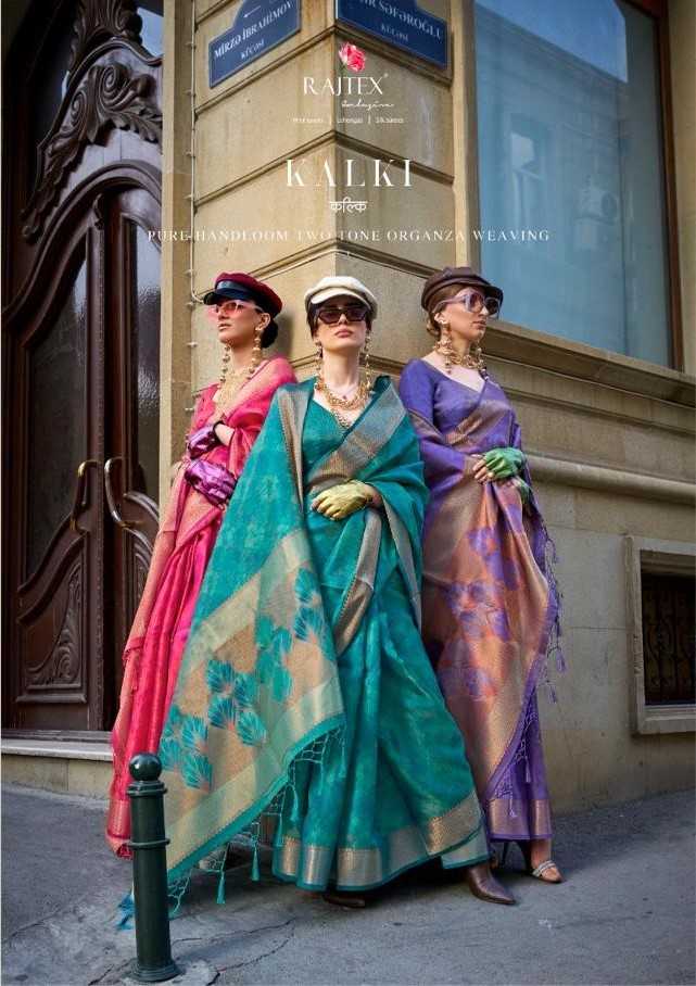 rajtex presents kalki weaving organza pure handloom saree wholesaler