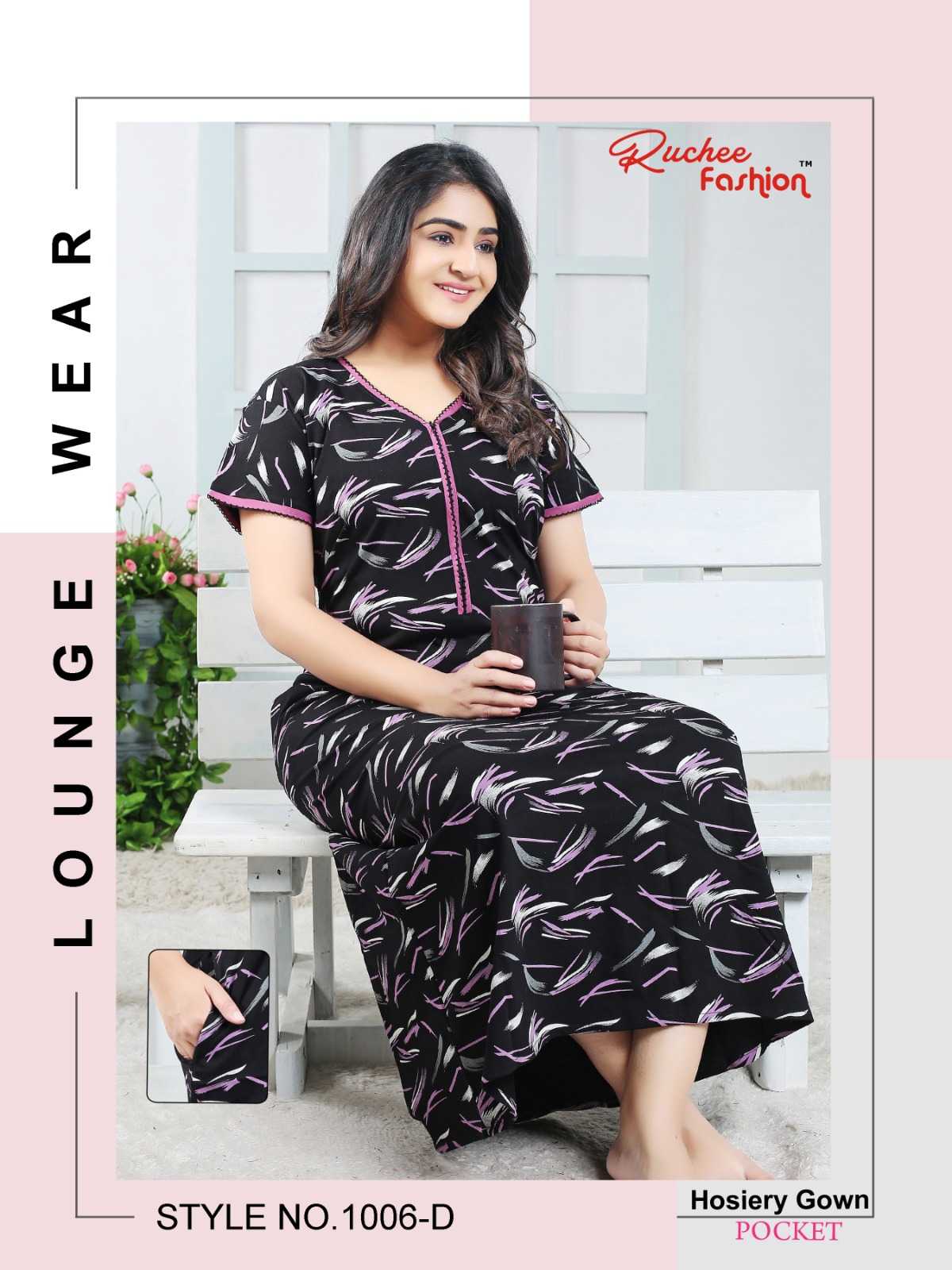 ruchee fashion 1006 fancy daily use shinkar hosiery readymade women nighty