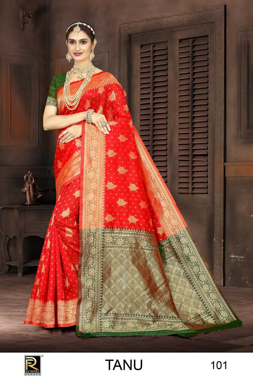 TANU  BY RANJNA SAREE BANARASI SILK PREMIUM FABRICS SUPER HIT COLLECTION SAREES