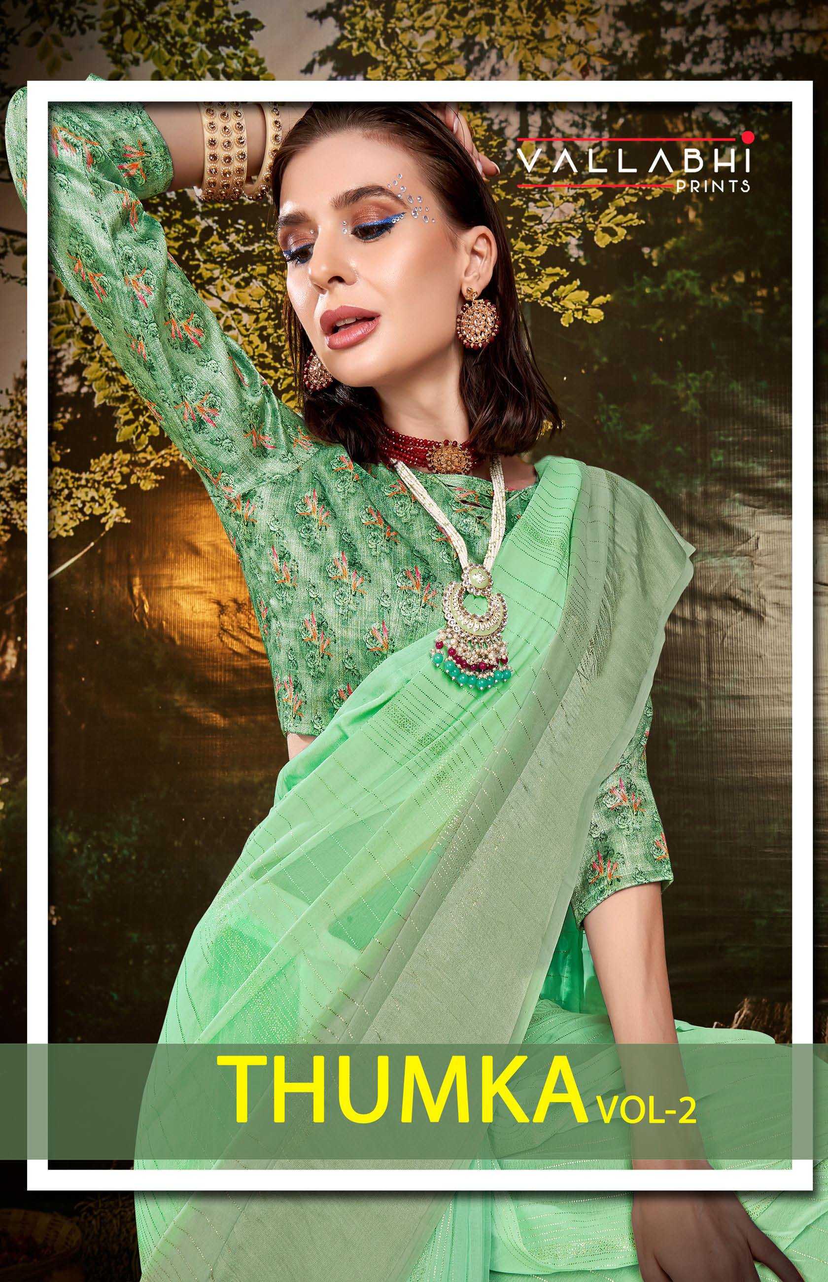 thumka vol 2 by vallabhi prints pretty look georgette saree wholesaler