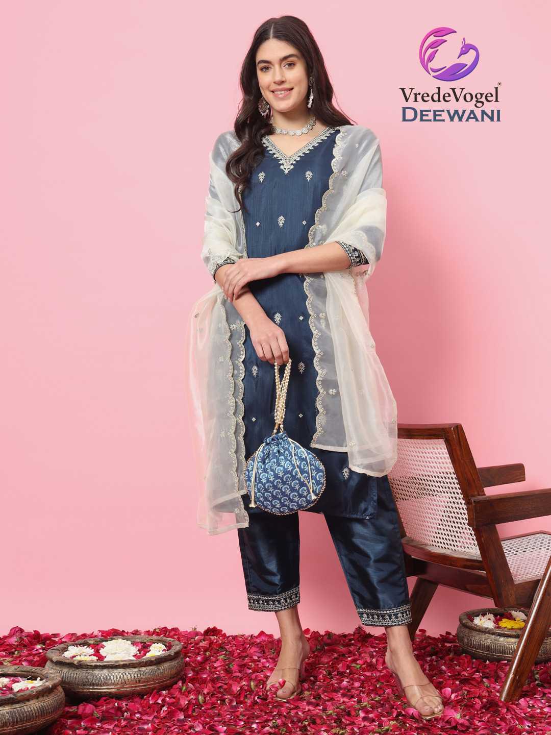 vredevogel presents deewani function style organza full stitch salwar suit