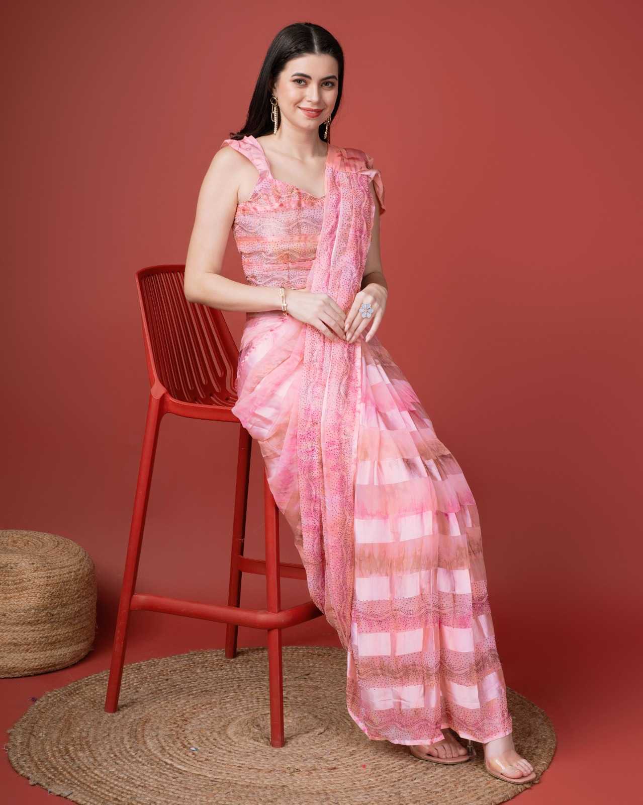 10810 new launch traditional wear satin silk stone Swarovski work ready to wear sarees 