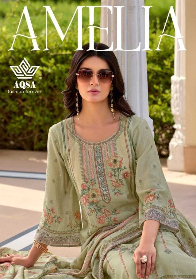 amelia by aqsa latest design viscose weaving musline modern pakistani 3pcs dress