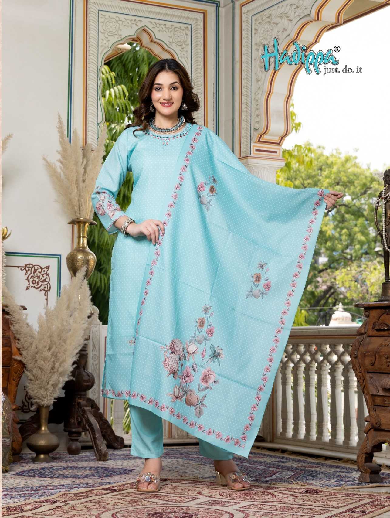 hadippa heeramandi vol 1 launching linnan straight cut full stitch elegant look 3pcs dress