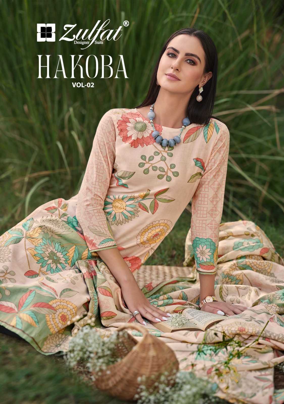 hakoba vol 2 zulfat designer cotton exclusive design pakistani 3pcs dress