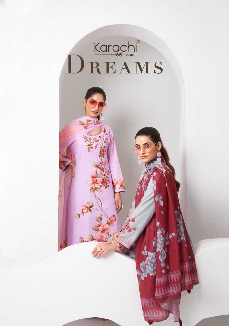 karachi presents dreams fancy cambric cotton modern pakistani salwar suit 