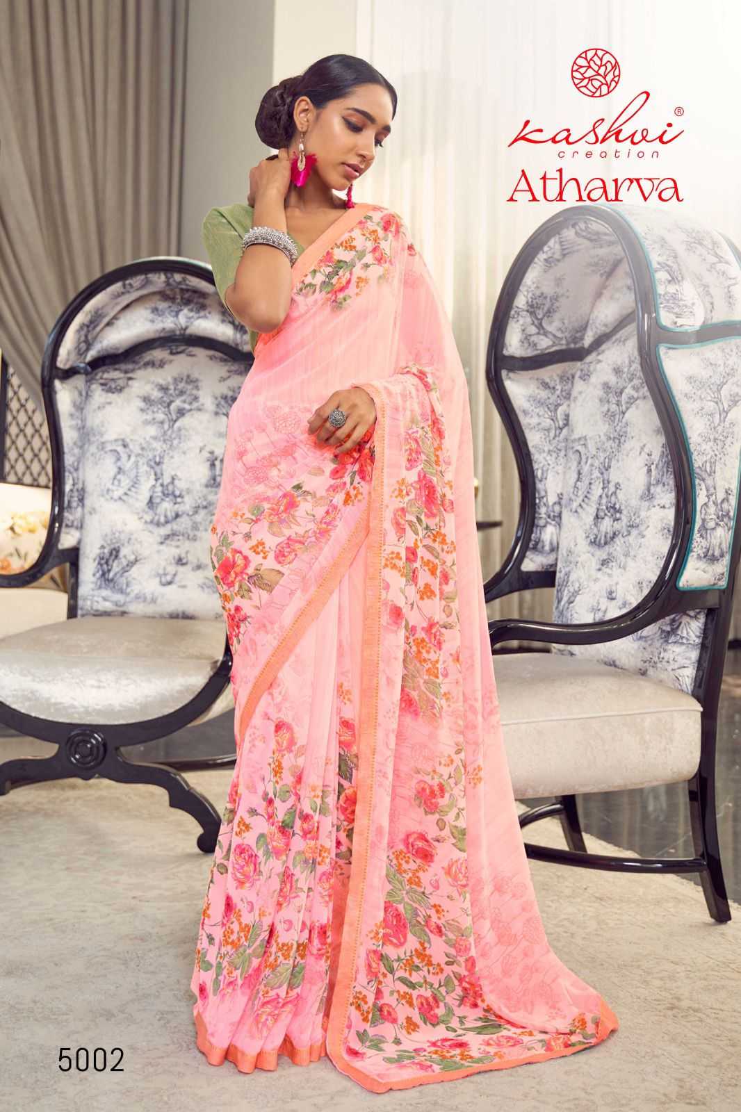 kashvi creation presents atharva 5001-5008 series weightless designer saree