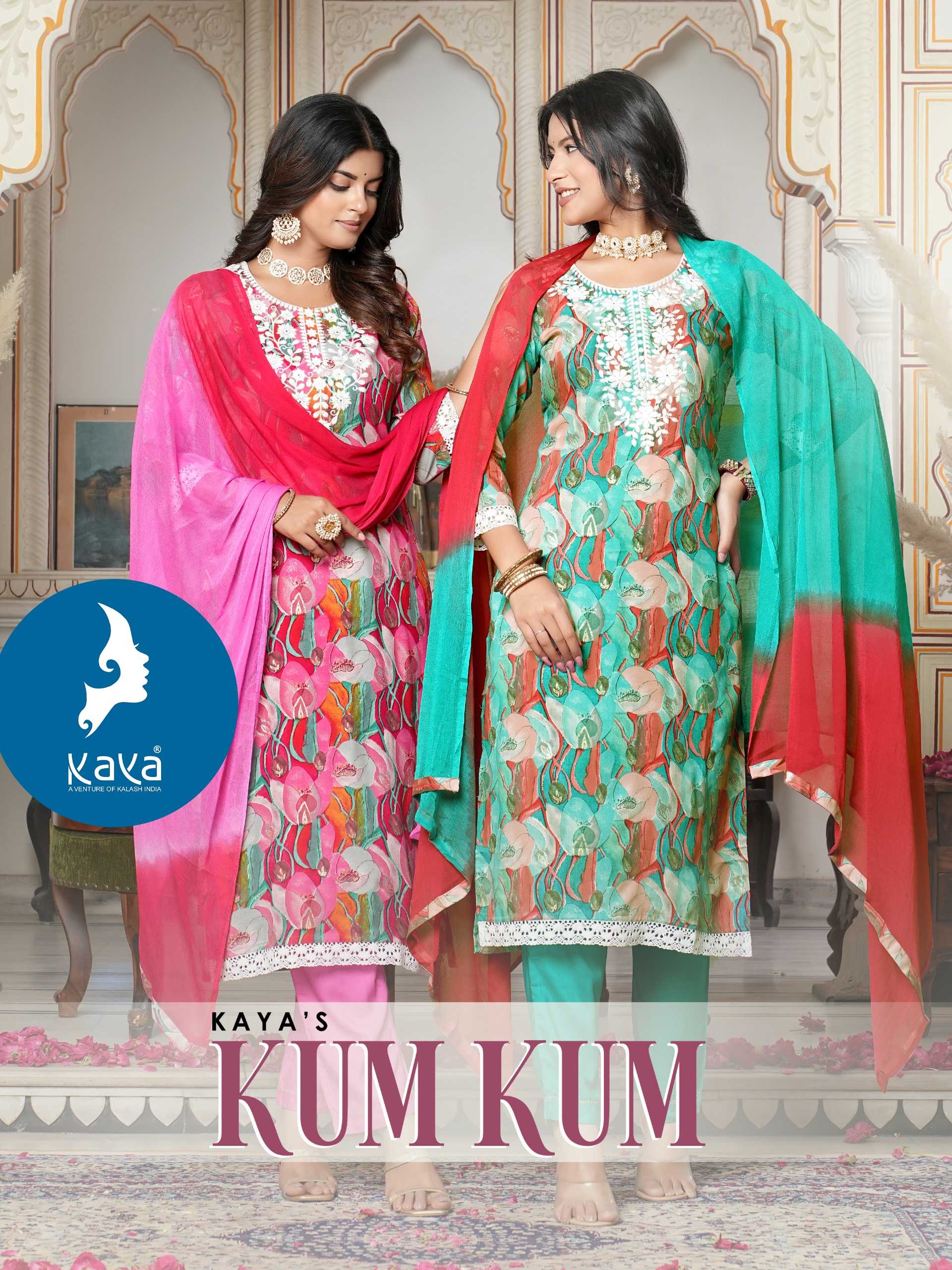 kaya kumkum fashionable design rayon print straight cut full stitch big size 3pcs dress 