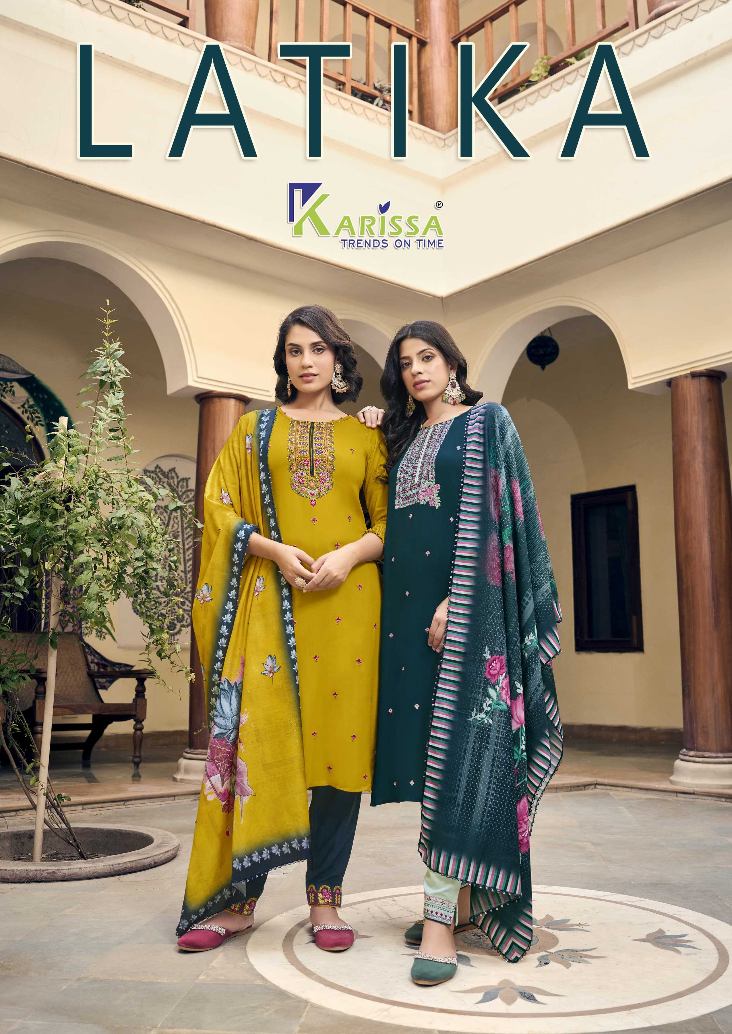 latika by karissa amazing rayon thread work designer readymade salwar kameez 