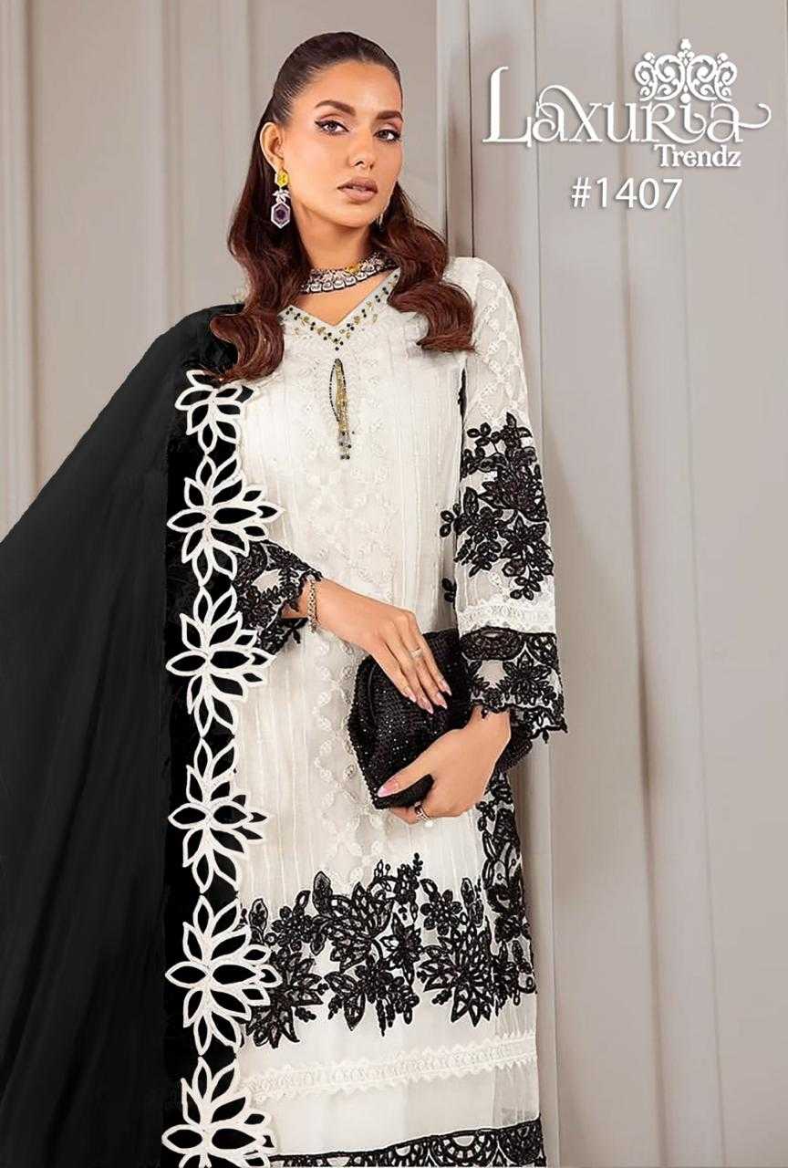 laxuria trendz 1407 new launch georgette modern pakistani full stitch salwar kameez 