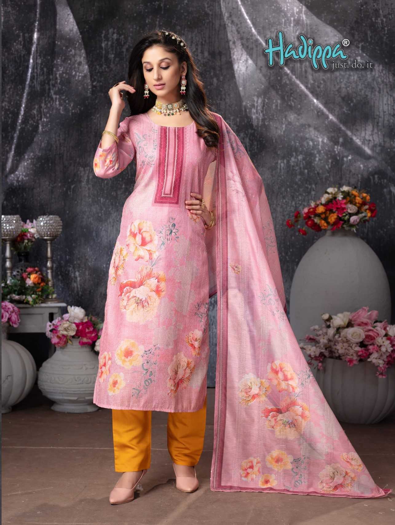 look vol 1 by hadippa elegant style chanderi readymade embroidery work salwar kameez 